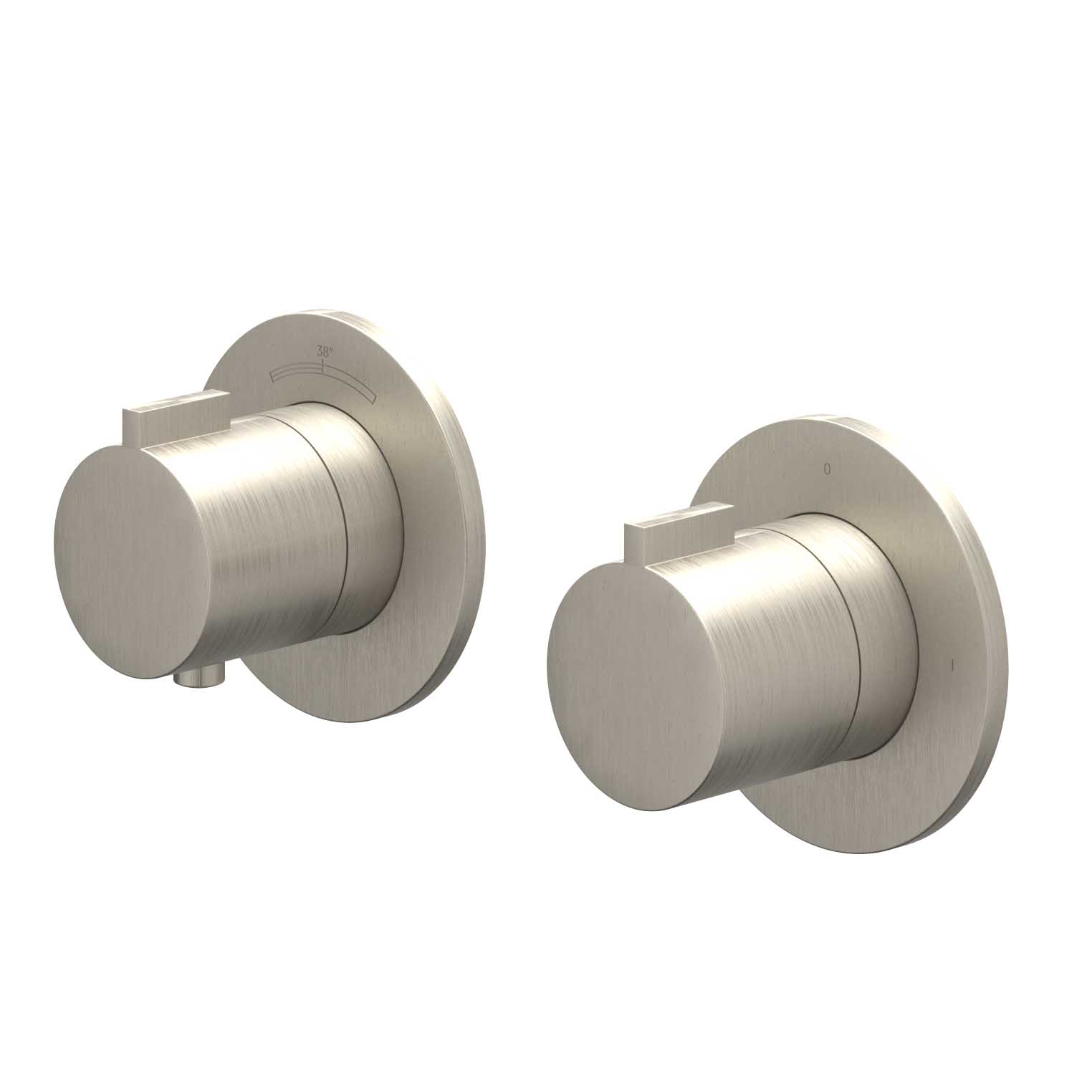 IVY Pact Afbouw inbouwtherm. m/2-weg stop-omstel symmetry 6202363 gebr. nickel PVD