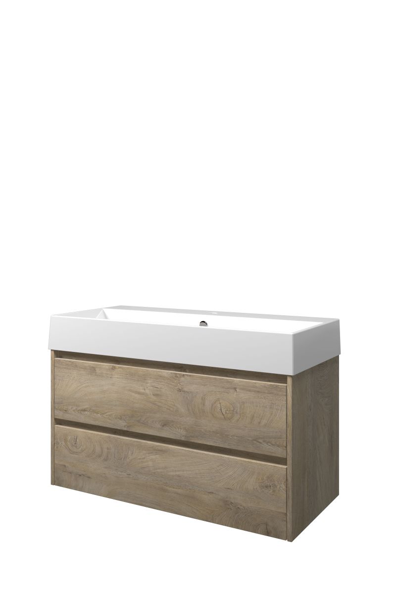 Proline set porselein Loft wast. met 1 krgt. en onderk. sym. 1815451 Raw oak/Glans wit H620xB1000xD460