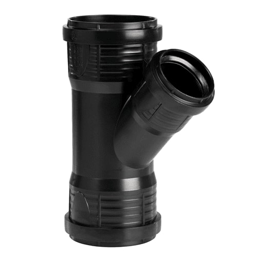 PP Master t-stuk 75x50 45gr 3x mof zwart 3496102652