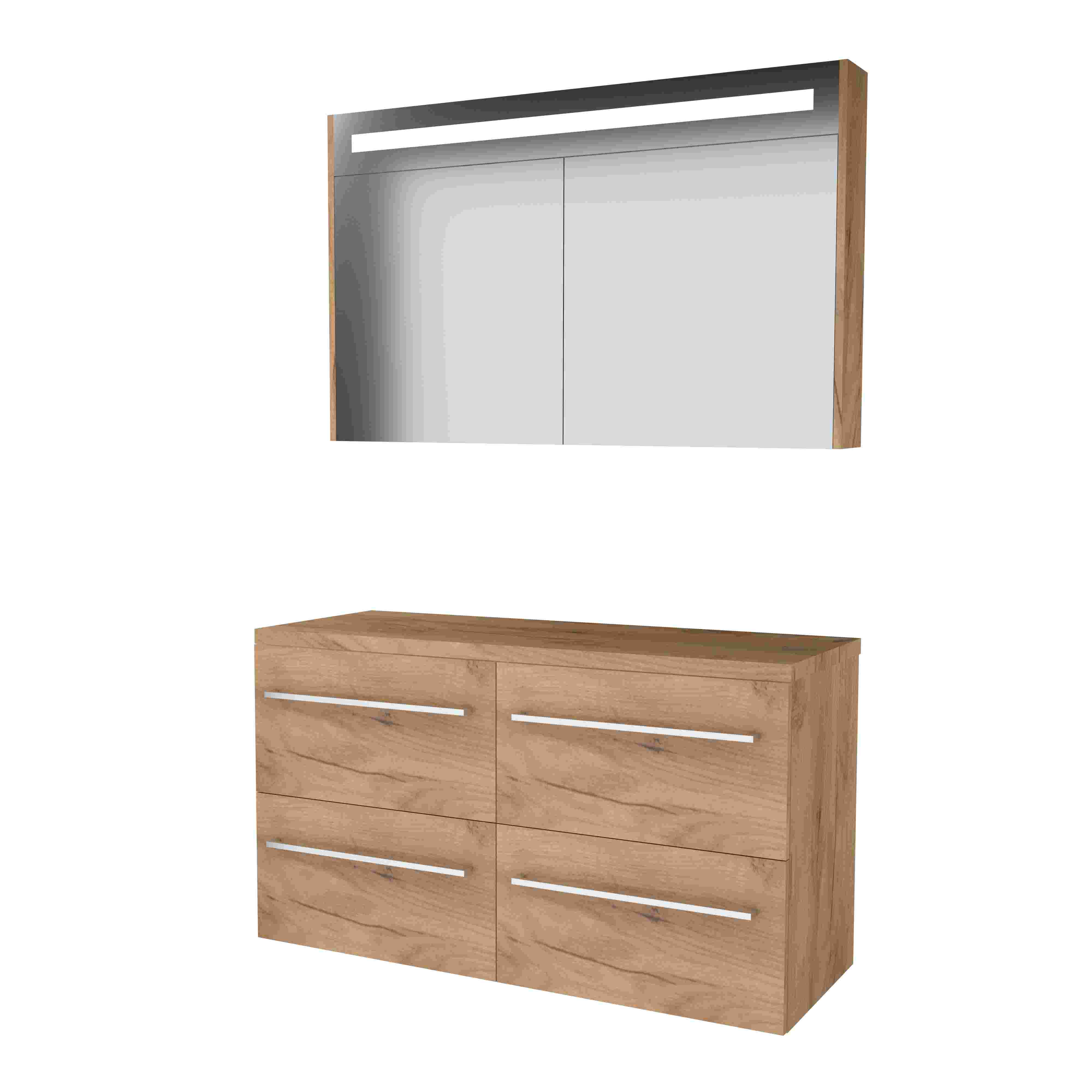 Basic Prem. 46 onderk. m. gr. incl. 4 la + afdekplaat incl. sp.kast m. geint. Led B1200xD460 Whisky Oak / 1813670