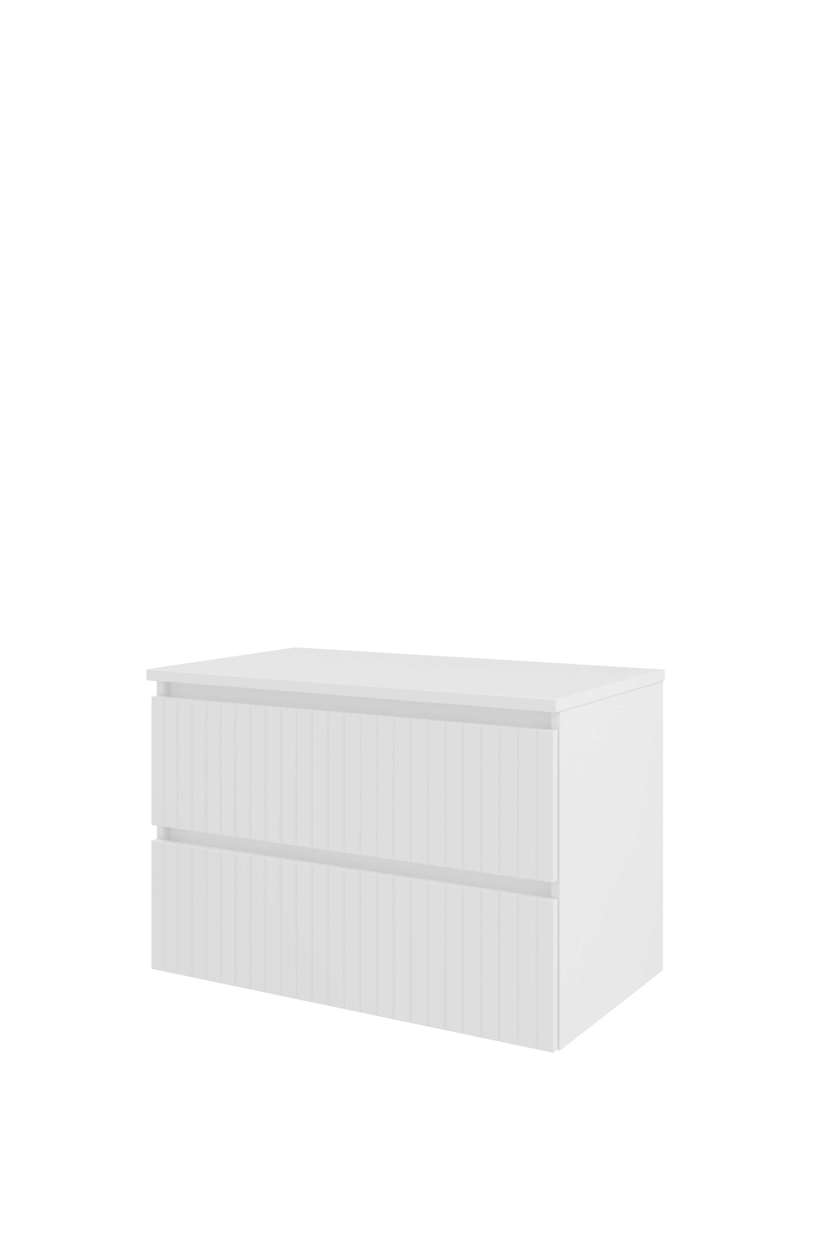 Proline Set Top afdekplaat en onderkast sym. gefr. 1818894 Glans wit 800x460x552