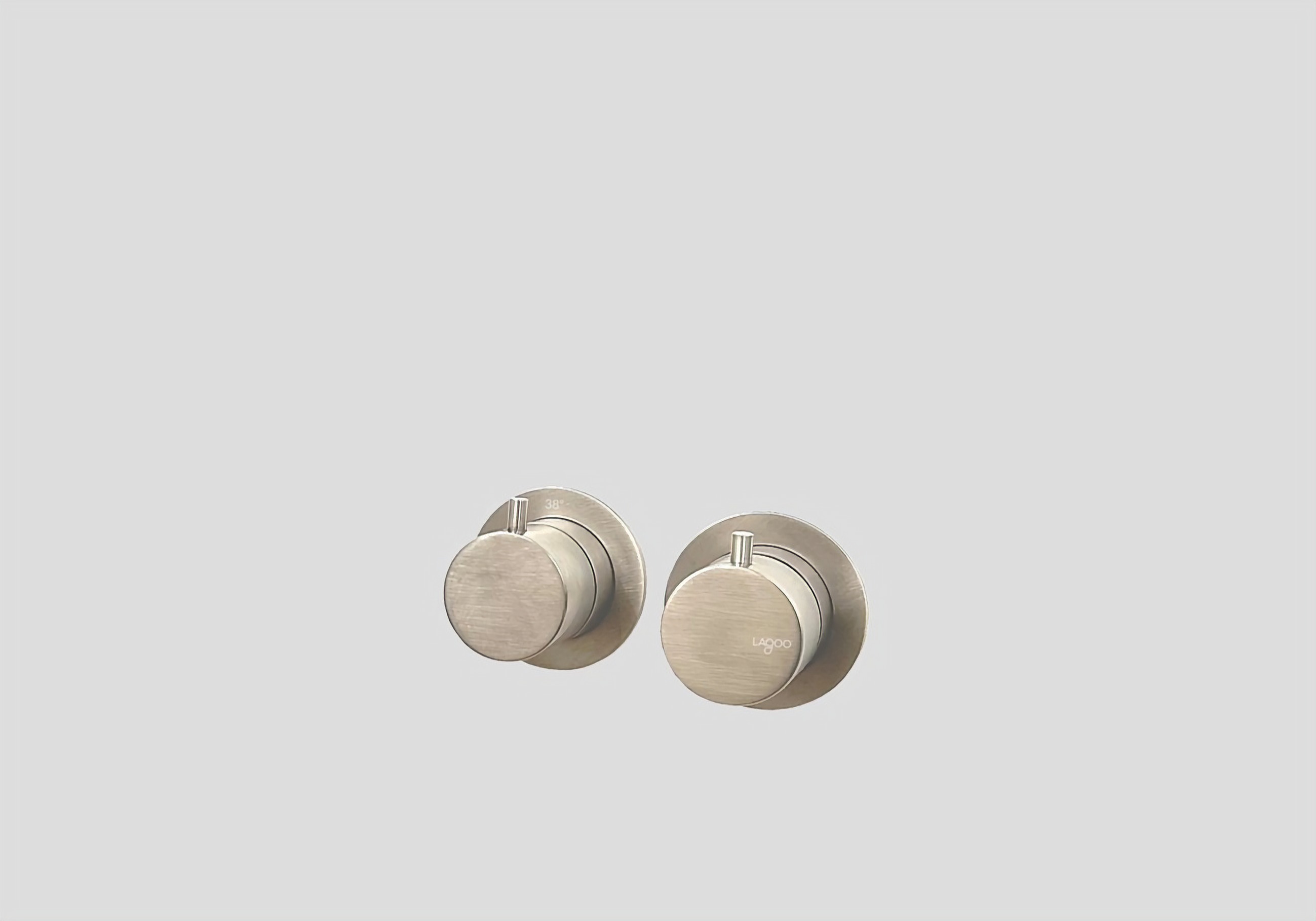 Lagoo Garda Inbouw douche thermostaat Tripple7 m. 1 stopkraan afbouwdeel G2267BN Brushed Nickel