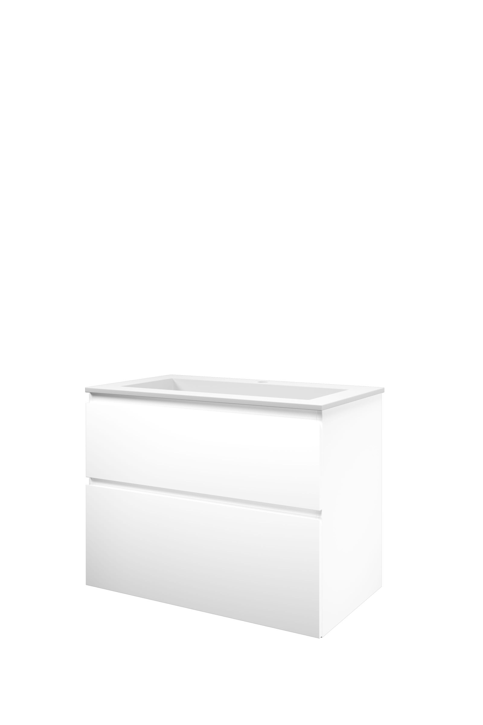 Proline set polystone Elegant wast. met 1 krgt. en onderk. a-sym. 1816375 Mat wit/ Mat wit H620xB800xD460