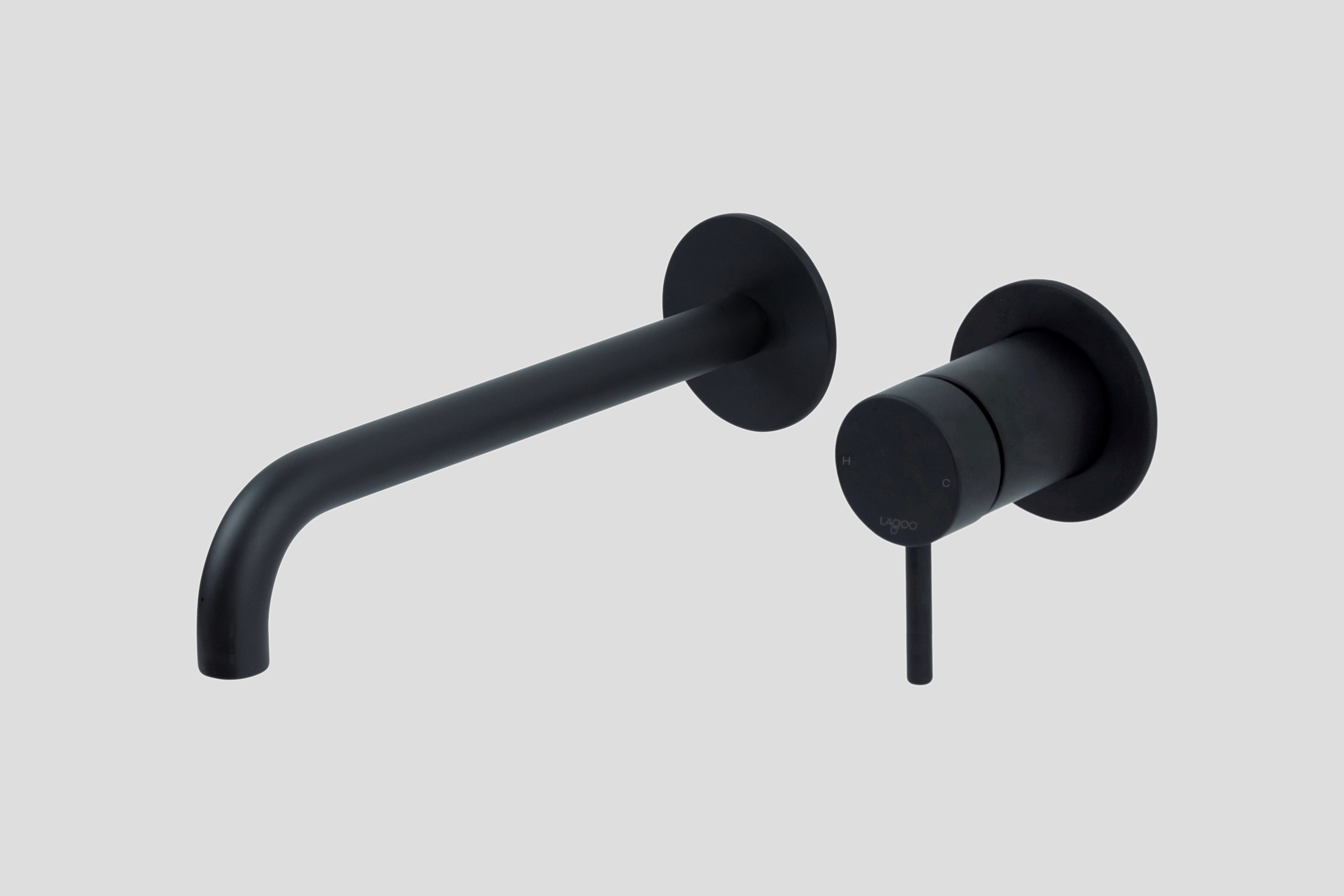 Lagoo Garda inbouw wastafelmengkraan afb.deel met uitloop links 22 cm G1200-22MB Matt Black