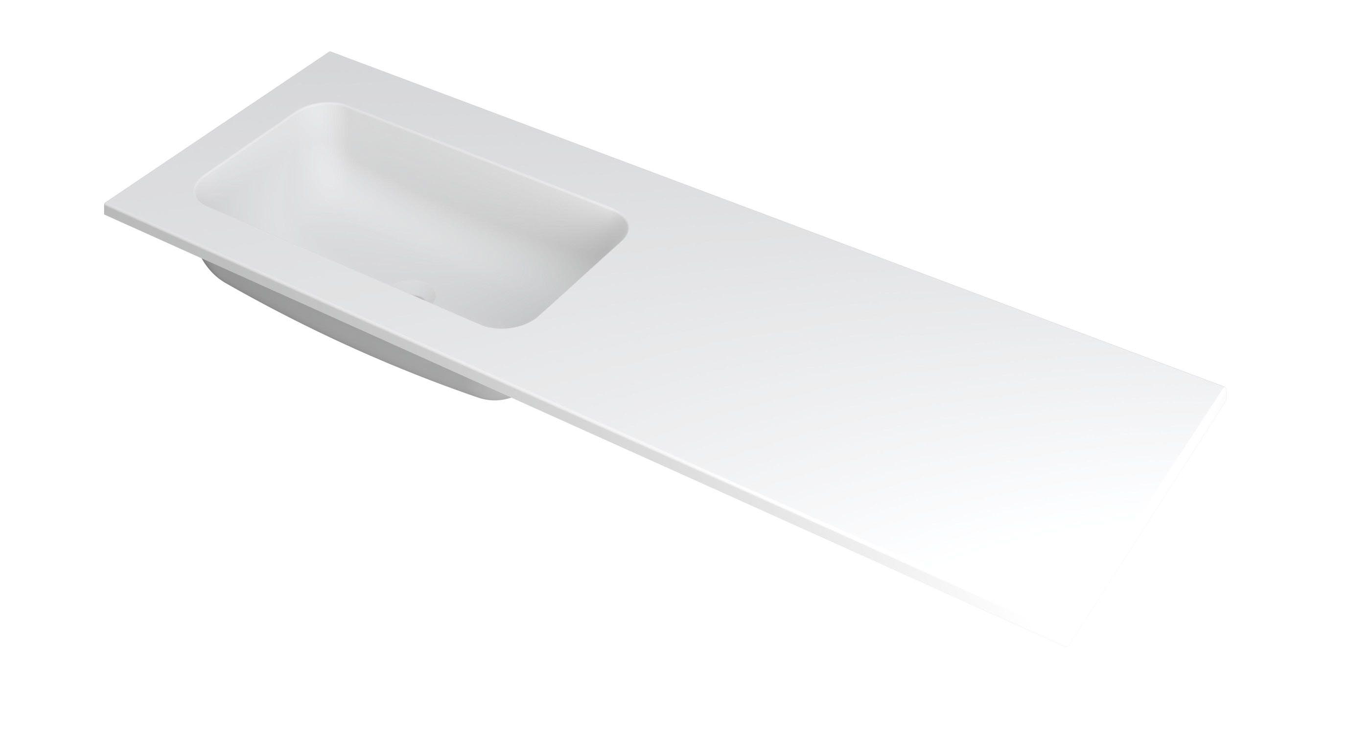 INK Faktor wast. polystone links z. krgt. 3407234 Mat wit H15xB1400xD450