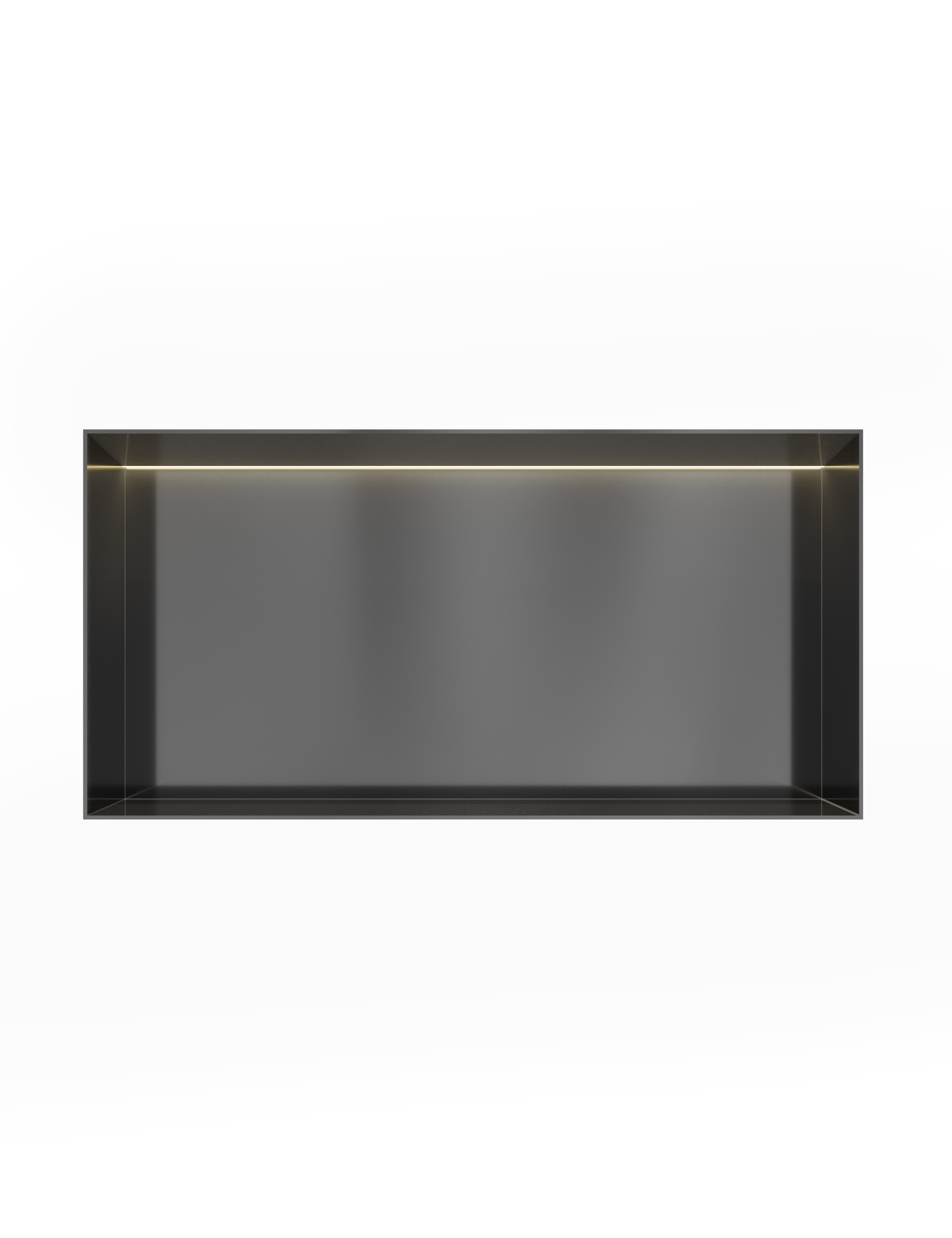 Hotbath More inbouwbox of inbouwnis 30x60x10cm frameless + LED BOX060FLMBP Geborsteld zwart PVD