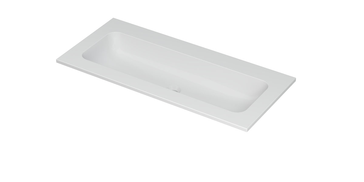 INK Aspekt wast. porselein midden zonder krgt. H15xB1000xD450 Mat wit / 207223