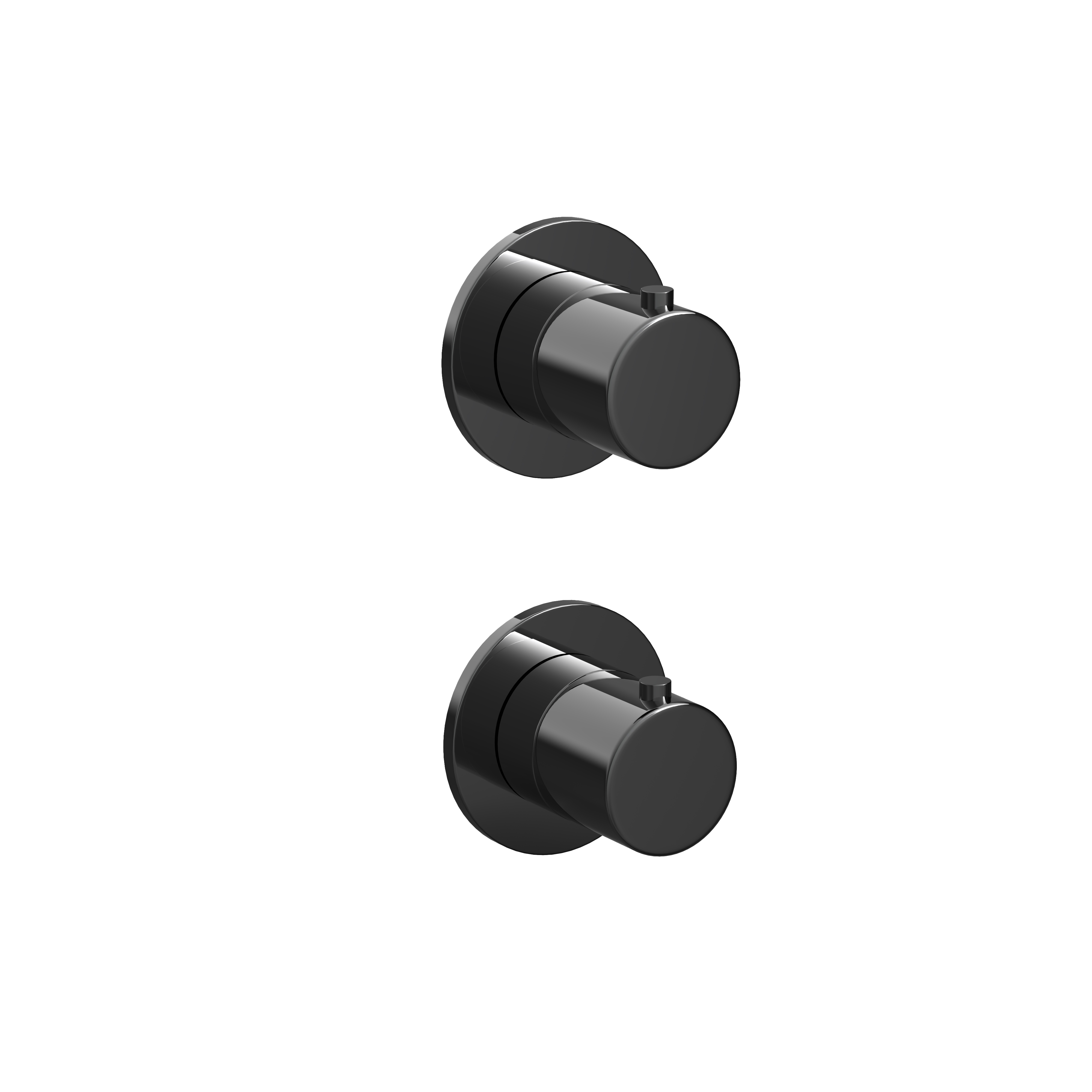 Hotbath Cobber afbouwdeel inbouw thermostaat met 2-weg stop-omstel CB7009EXTPBP Gepolijst zwart PVD