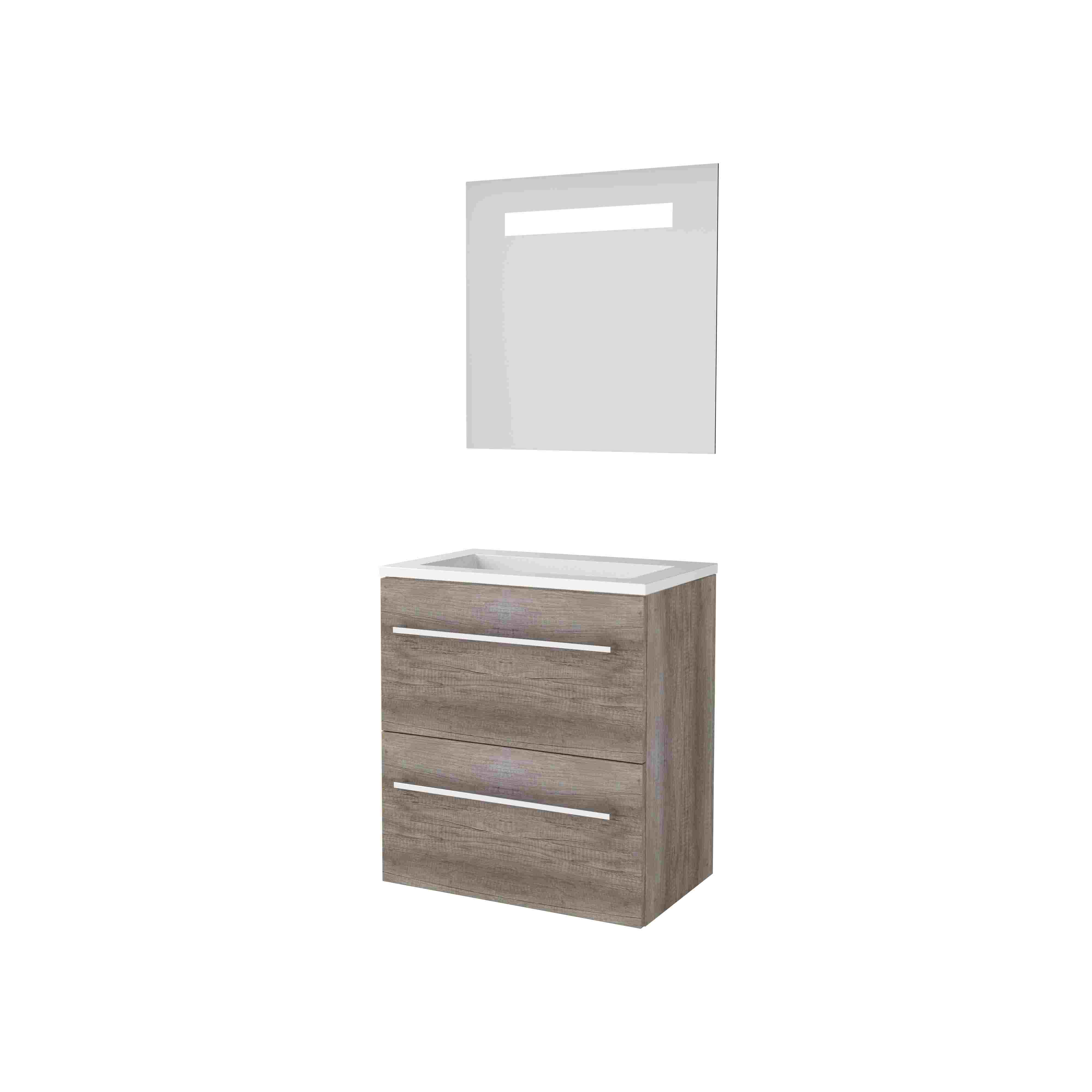 Basic Economic 39 set 80x39cm met gr. 2 la Acryl wast. 0 krgt. incl. spiegel m. verl. E39GR80A0SO Scotch Oak