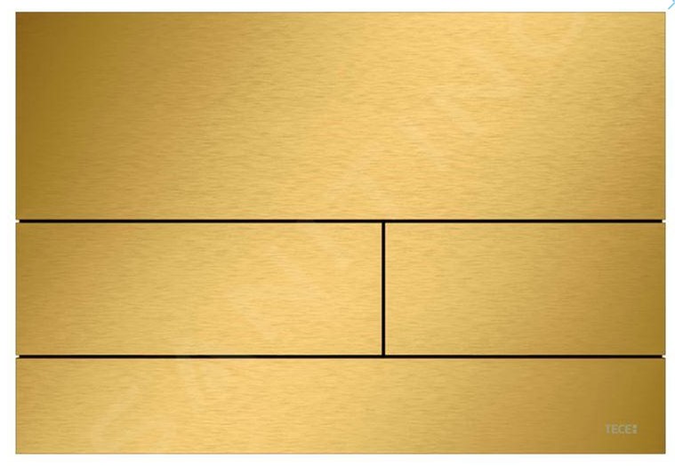 TECEsquare II metaal WC bedieningsplaat duo Brushed Gold Optic / Geborsteld Goud Optisch 9240847