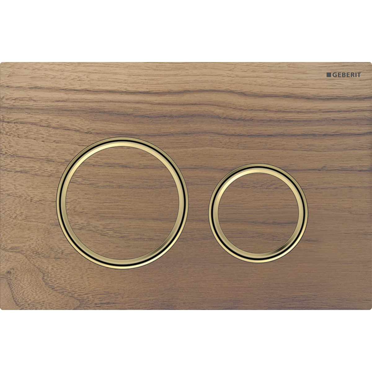 Geberit Sigma50 bedieningsplaat 2- toets round messing - Amerikaans noten 115.652.JX.1