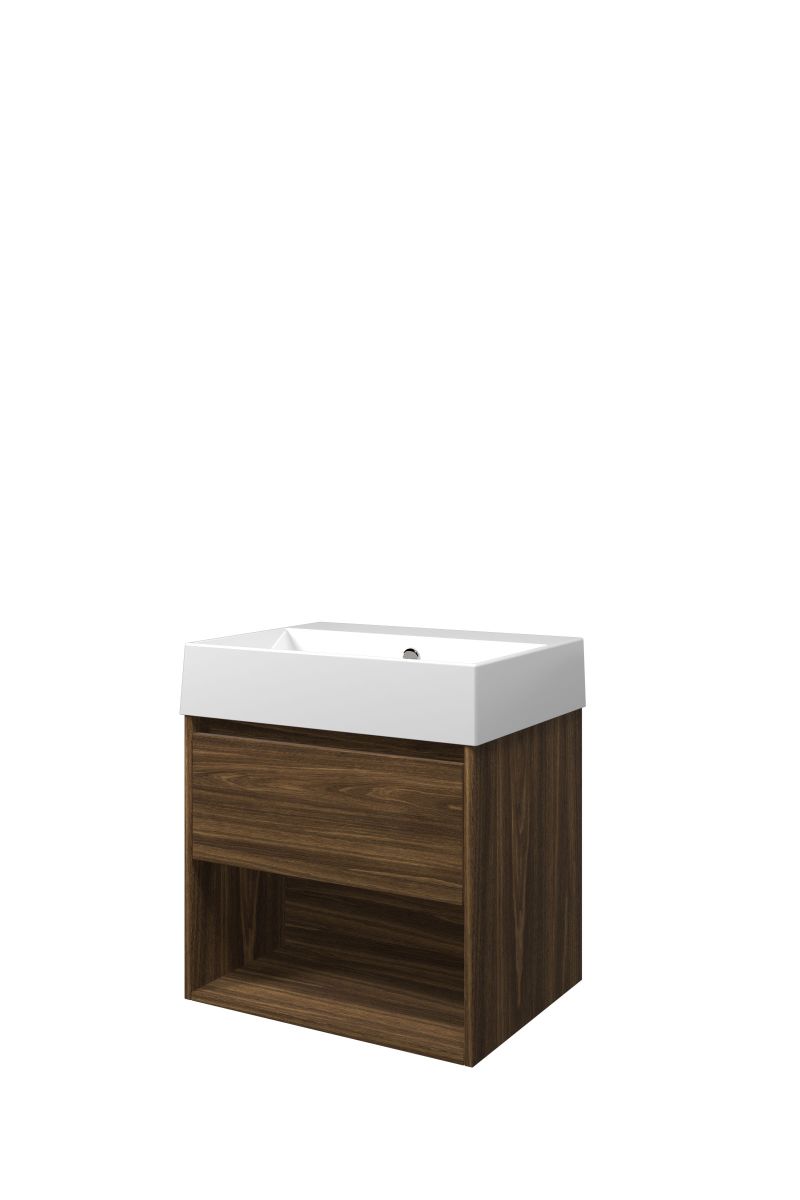 Proline set porselein Loft wast. z. krgt. en onderk. met schap 1815303 Cabana oak/Glans wit H620xB600xD460