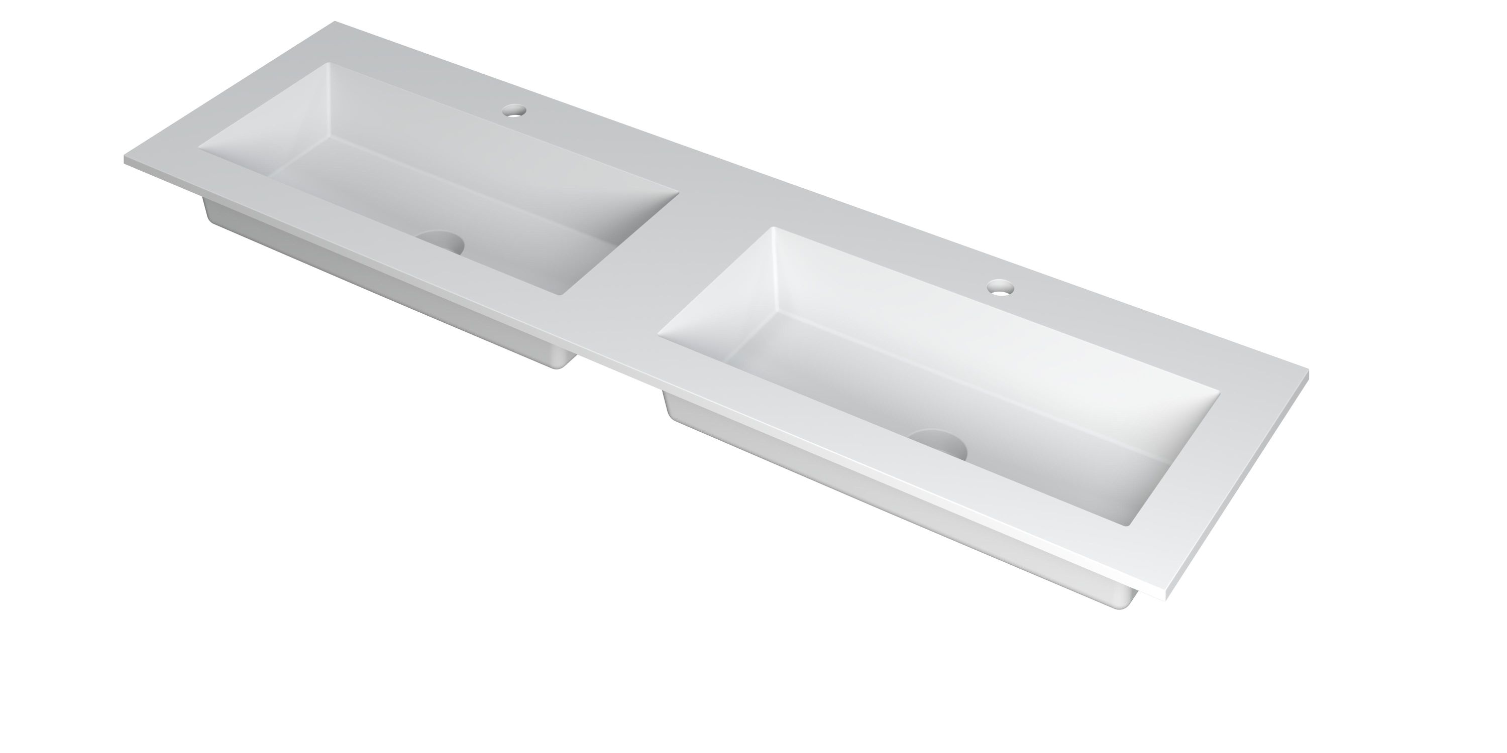 INK Kraft wastafel dubbele bak m. 2 krgtn 3417381 m. wit H10xB1600xD450