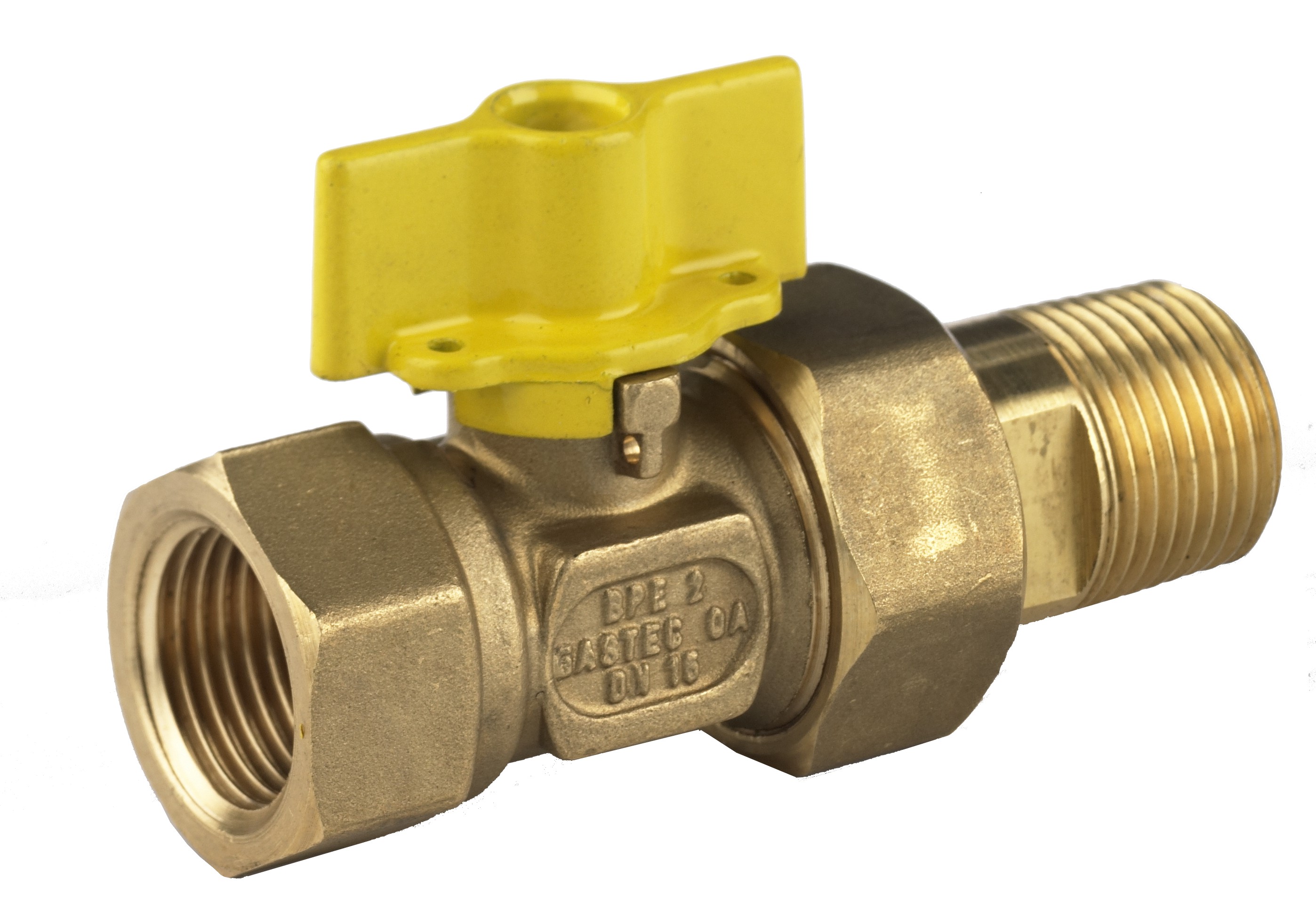 Gaskogelkraan 1/2x1/2 binnendraad x buitendraad