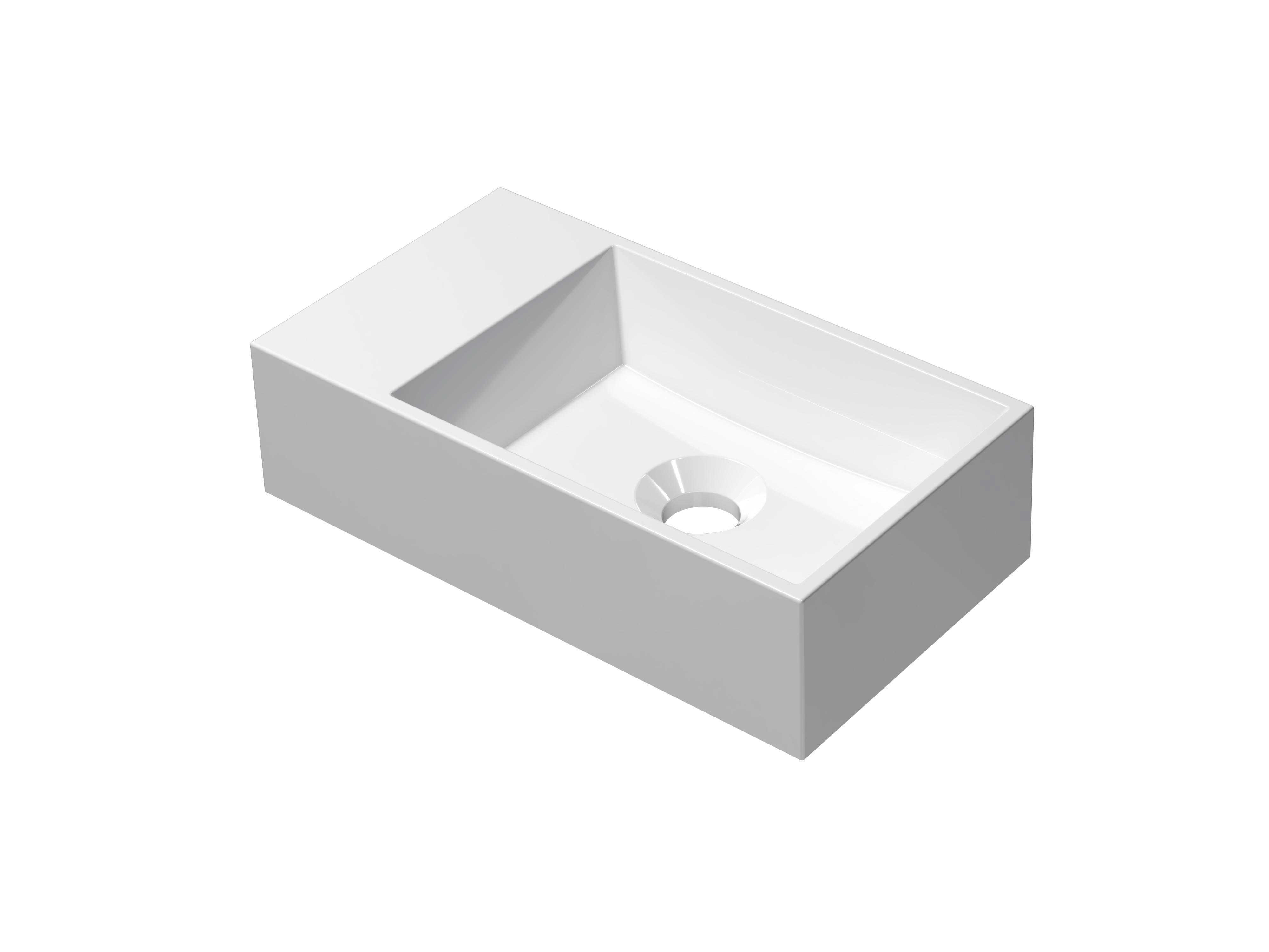 INK Contra Fontein Polystone cilinder z. krgt. links 3201240 Glans wit H100xB400xD220