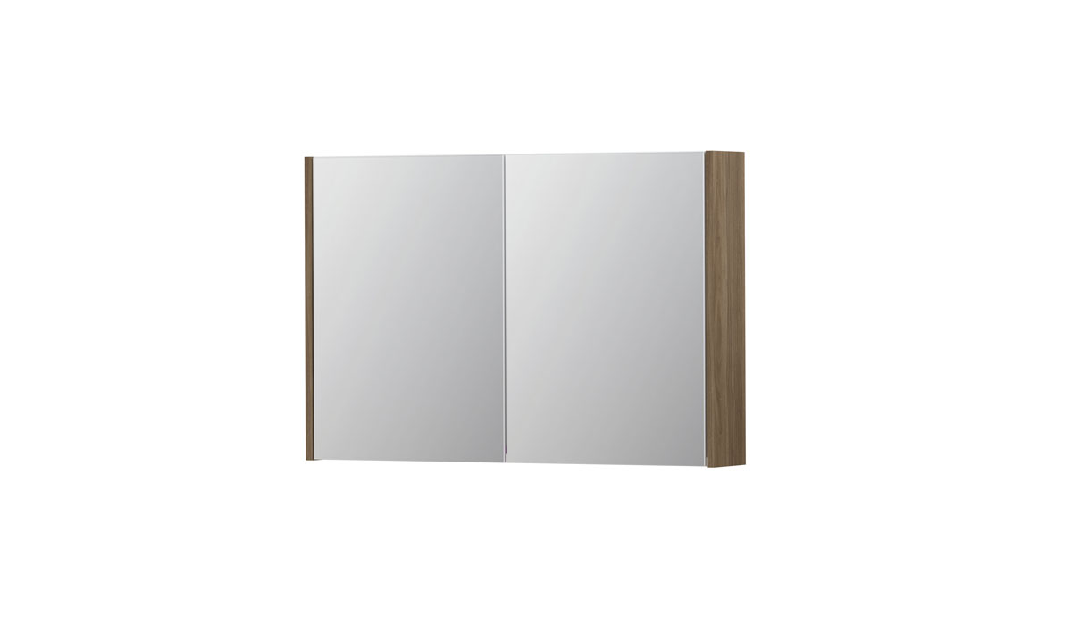 INK SPK1 spiegelkast m. 2 dubbelzijdige spiegeldeuren en stop/schak. 1110620 Zuiver eiken H600xB900xD140