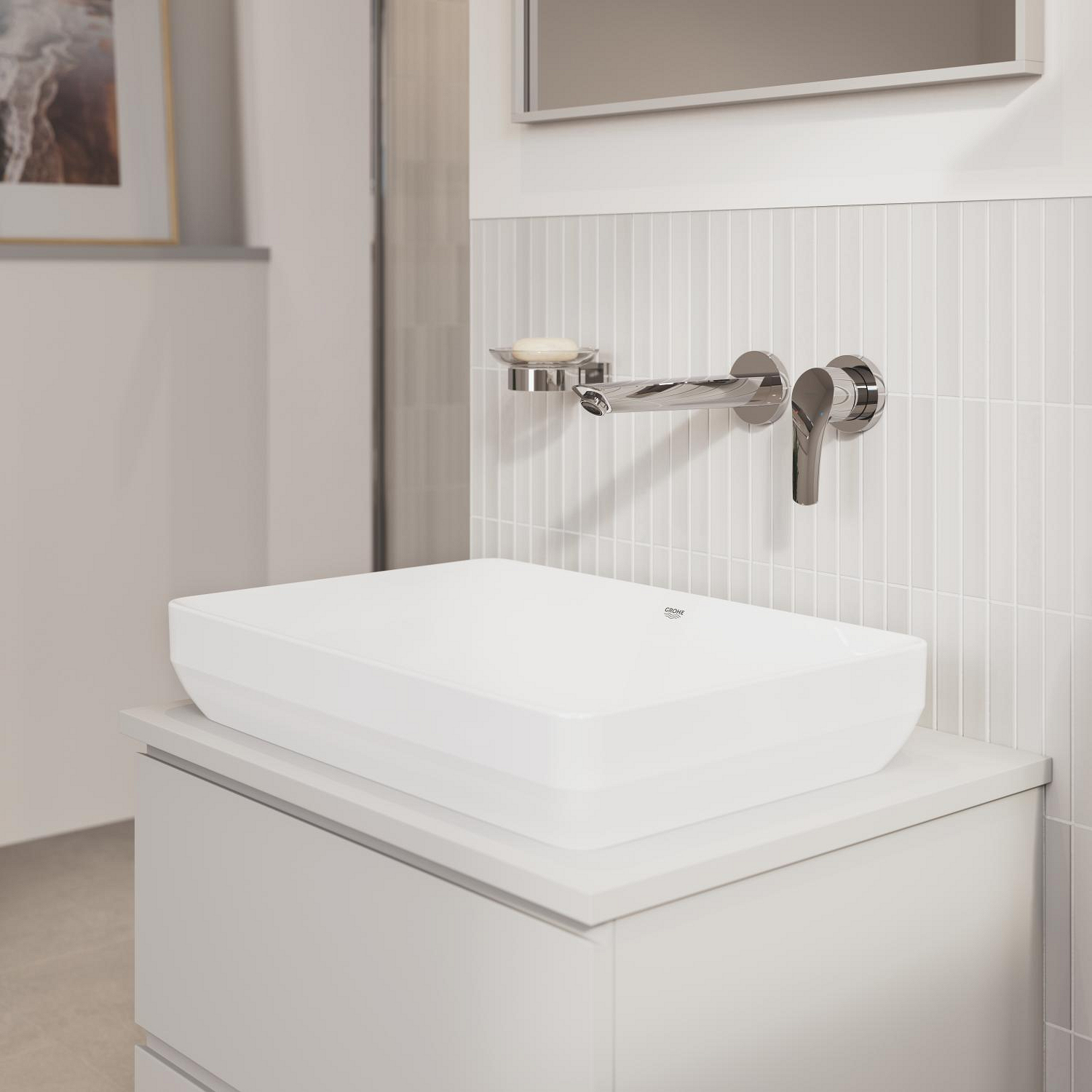 Grohe Eurosmart M-size 2-Gats wastafelmengkraan wand 29338003