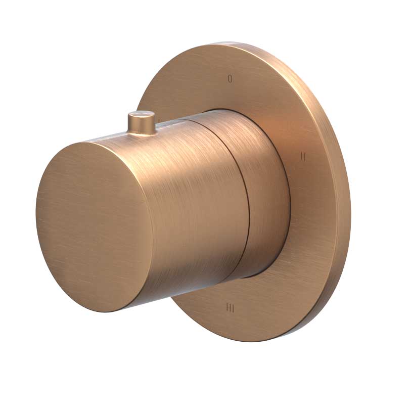 IVY Bond Afbouwdeel 3-weg stop-omstel symmetry met rond rozet 6202445 gebr. mat koper PVD