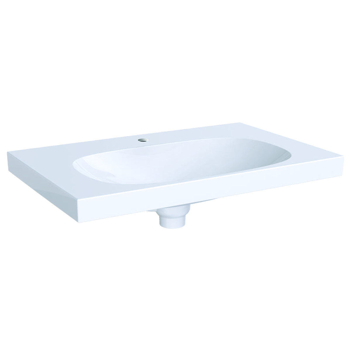 Geberit Acanto wastafel afleg incl afv. deksel 75cm m.krgt. KerClou 500.630.01.8 Wit KeraTect
