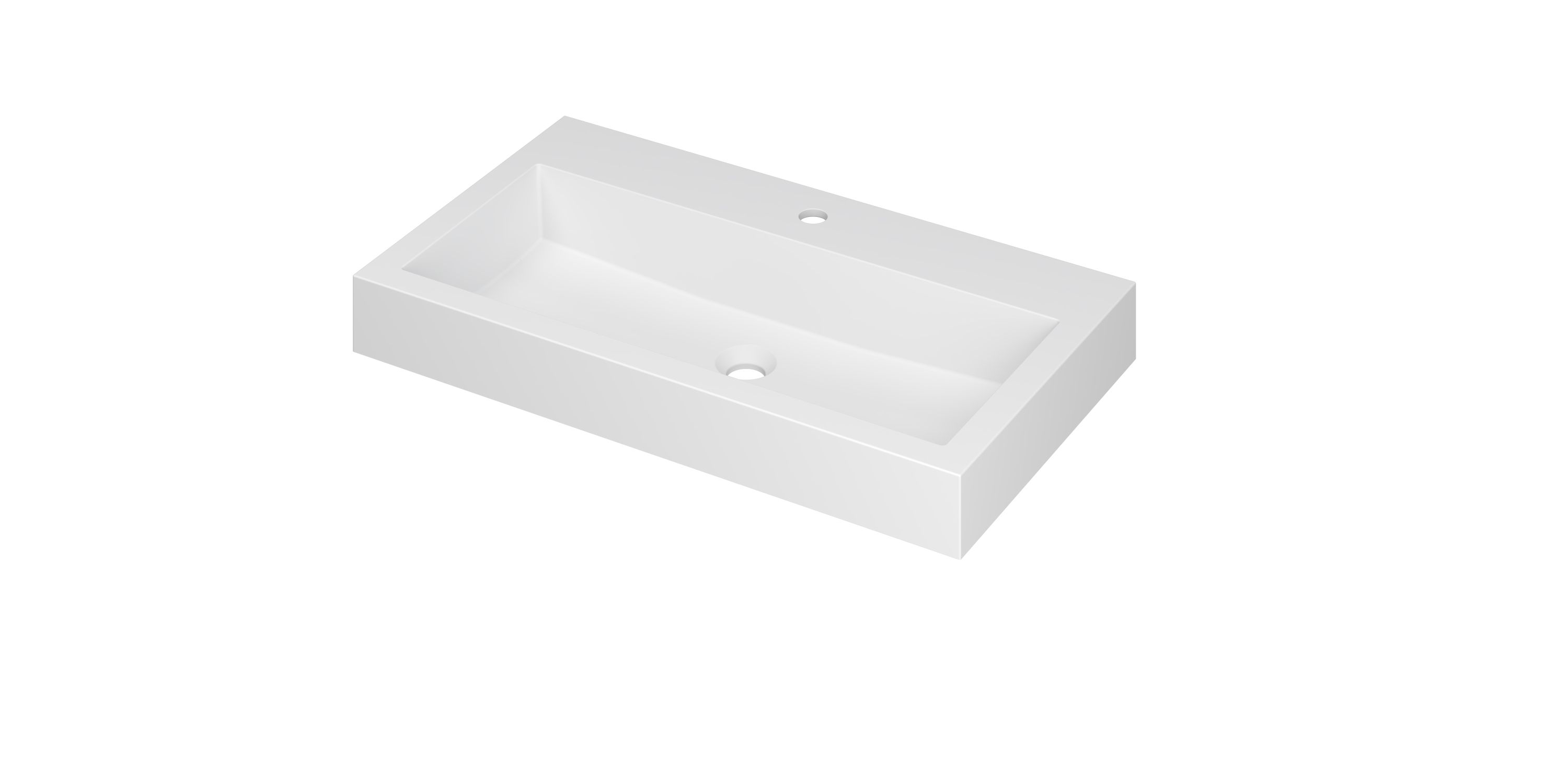 INK Momento wast. Polystone met 1 krgt. 3421316 Mat wit H90xB800xD450