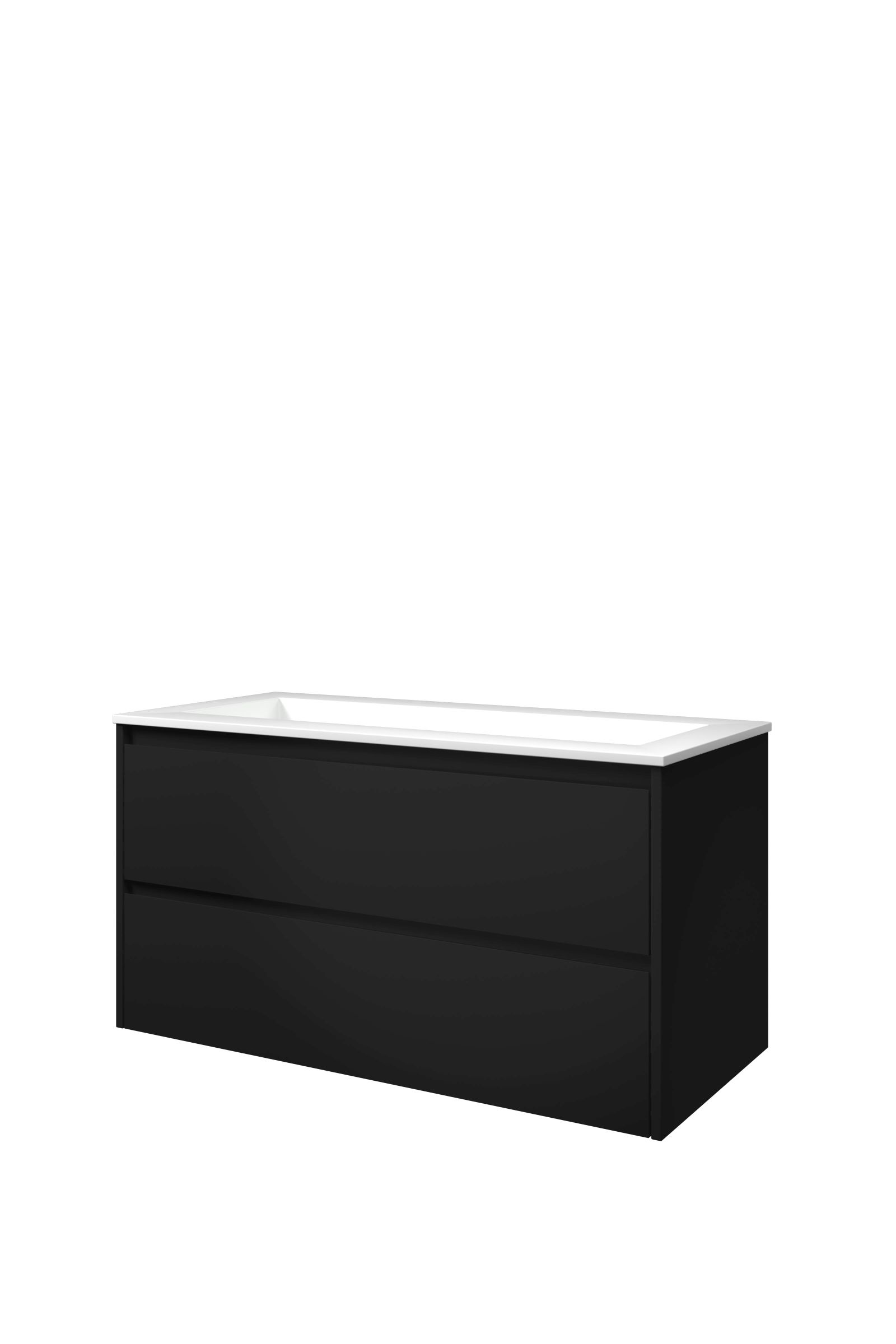 Proline set polystone Elegant wast. z. krgt. en onderk. sym. 1816186 Mat zwart/Glans wit H540xB1000xD460