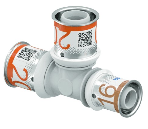 Uponor Composiet pers verloop T stuk 20x20x16 1039951