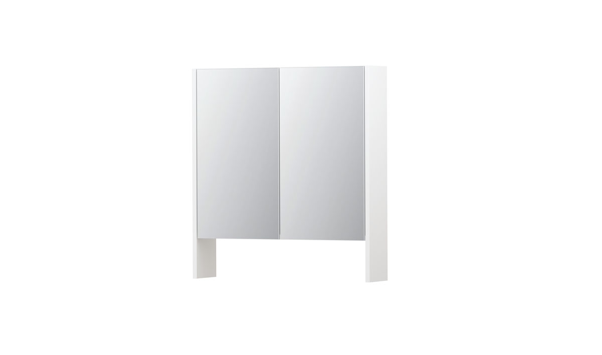 INK SPK3 spiegelkast m. dubbel gesp. 2 deuren icm open planchet en stop/schak. 1110051 m. wit H740xB700xD140