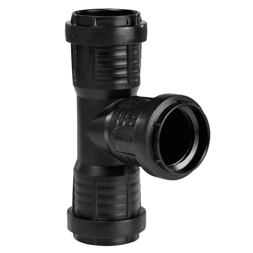 PP Master t-stuk 75x75 90gr 3x mof zwart 3496102757