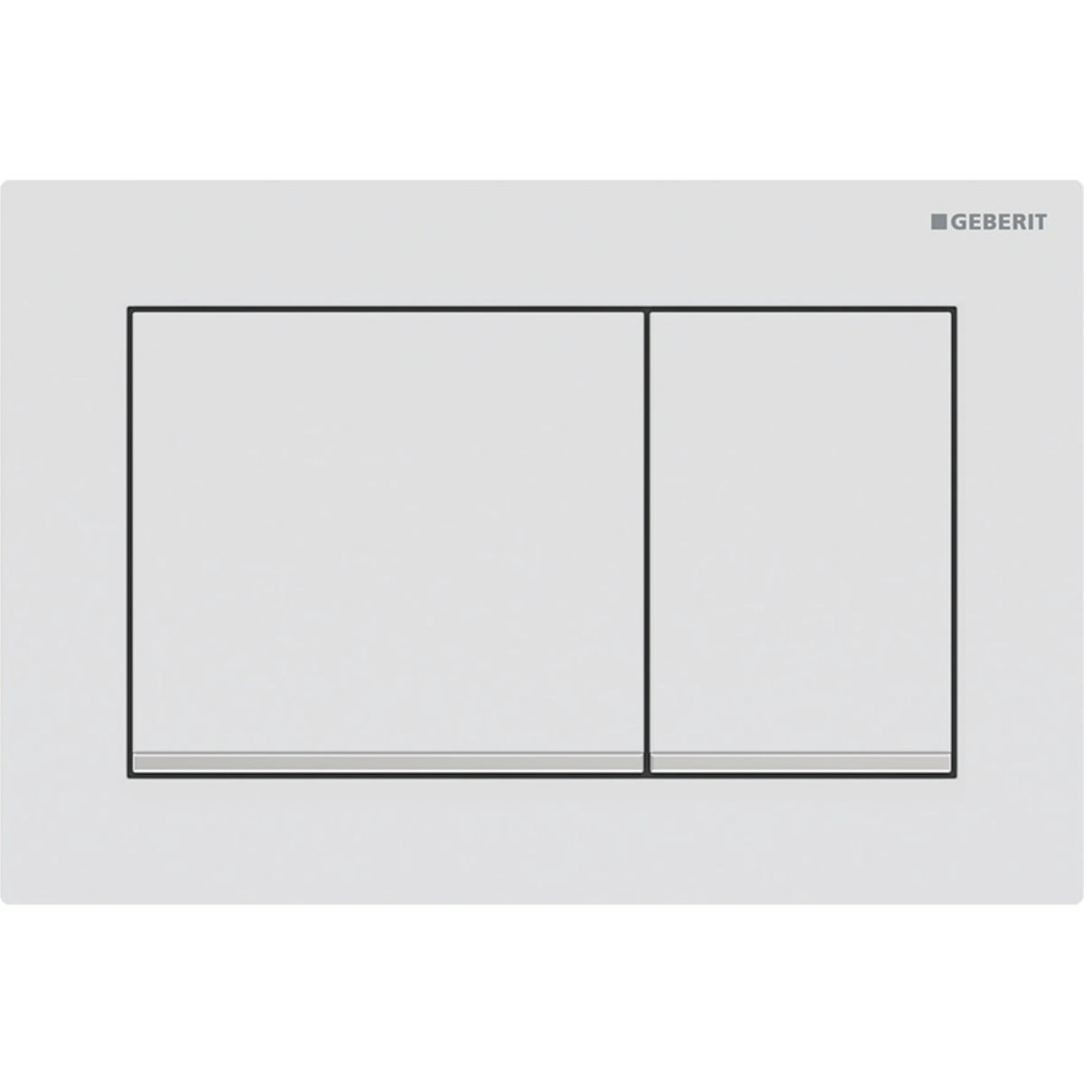 Geberit Omega20 bedieningsplaat 2- toets square matwit - chroom - matwit 115.080.JT.1