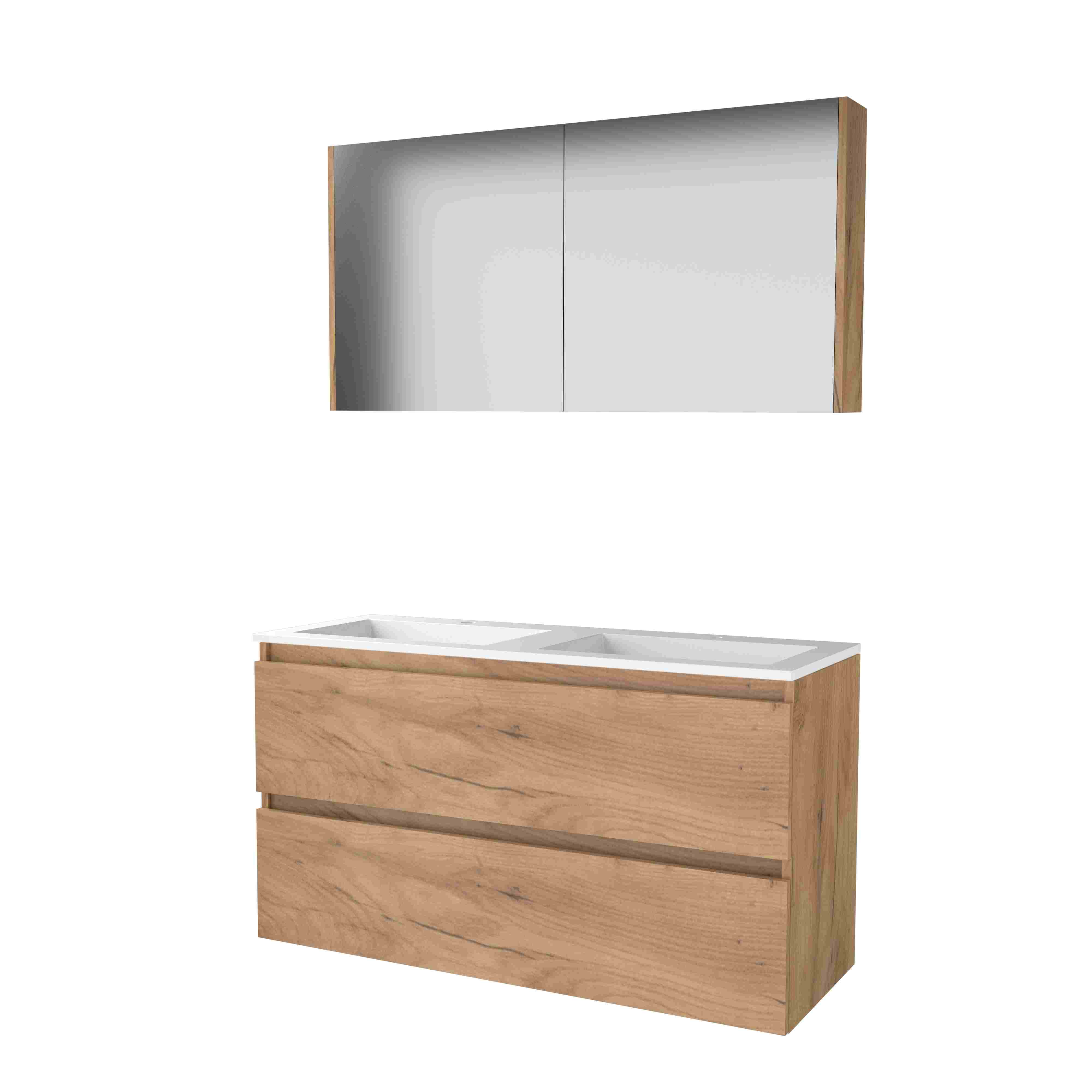 Basic Comfort 46 set 120x46cm greepl. 2 la Acryl wast. 2 krgt incl. kast C46GL1202A0WO Whisky Oak