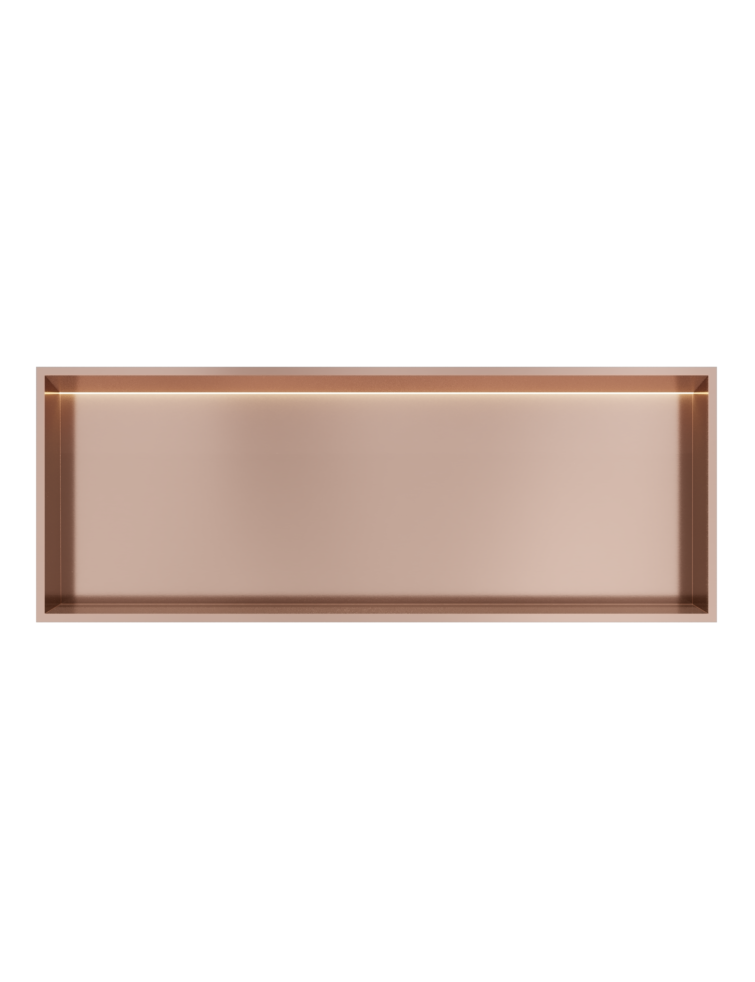 Hotbath More inbouwbox of inbouwnis 30x80x10cm with LED IP44 BOX080LBCP Geborsteld koper PVD