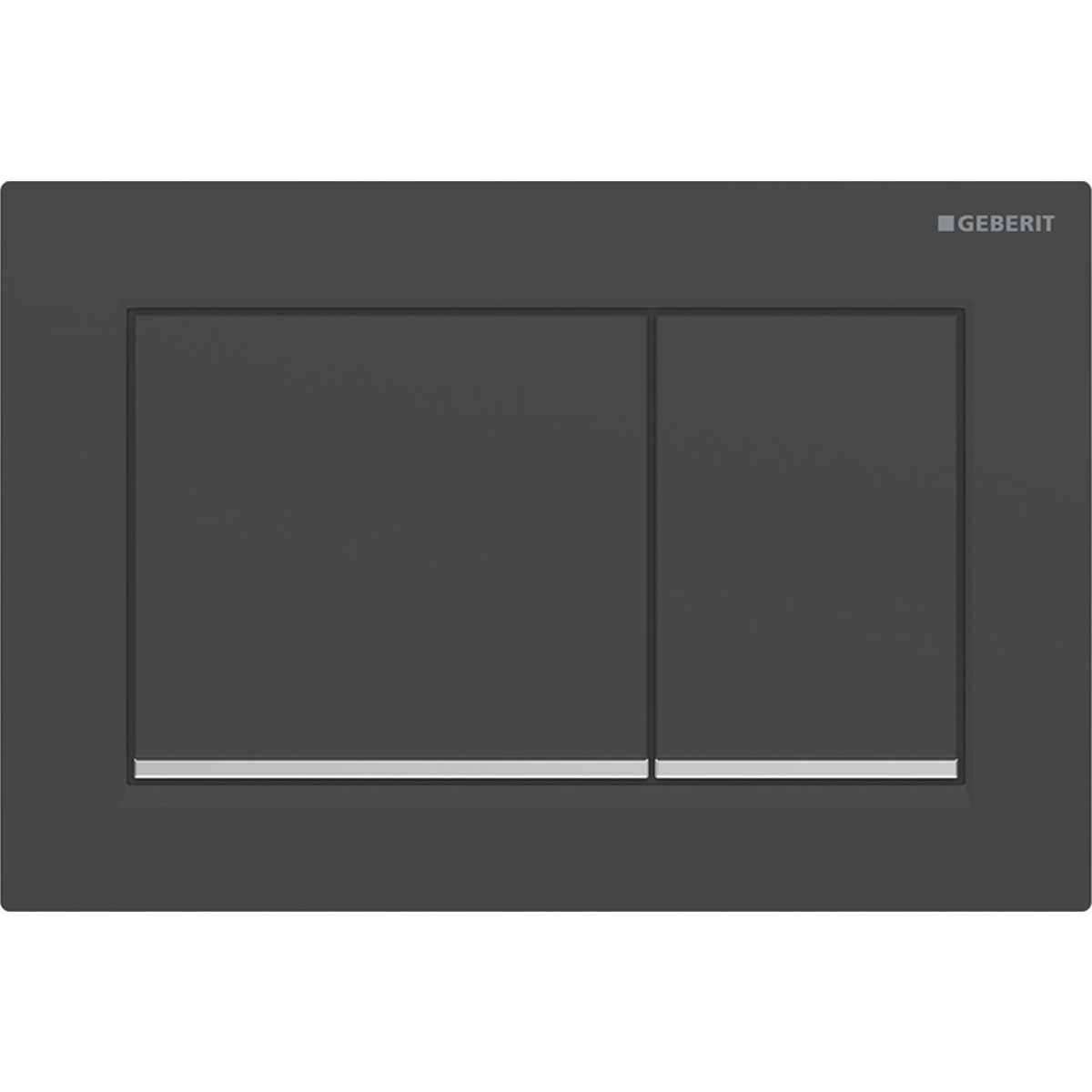 Geberit Omega20 bedieningsplaat 2- toets square matzwart - chroom - matzwart 115.080.14.1