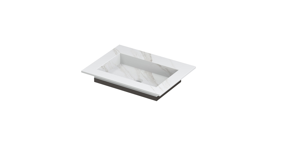 INK Post wast. keramische slab envelop bak zonder krgt. H10xB600xD450 Calacatta mat / 210000