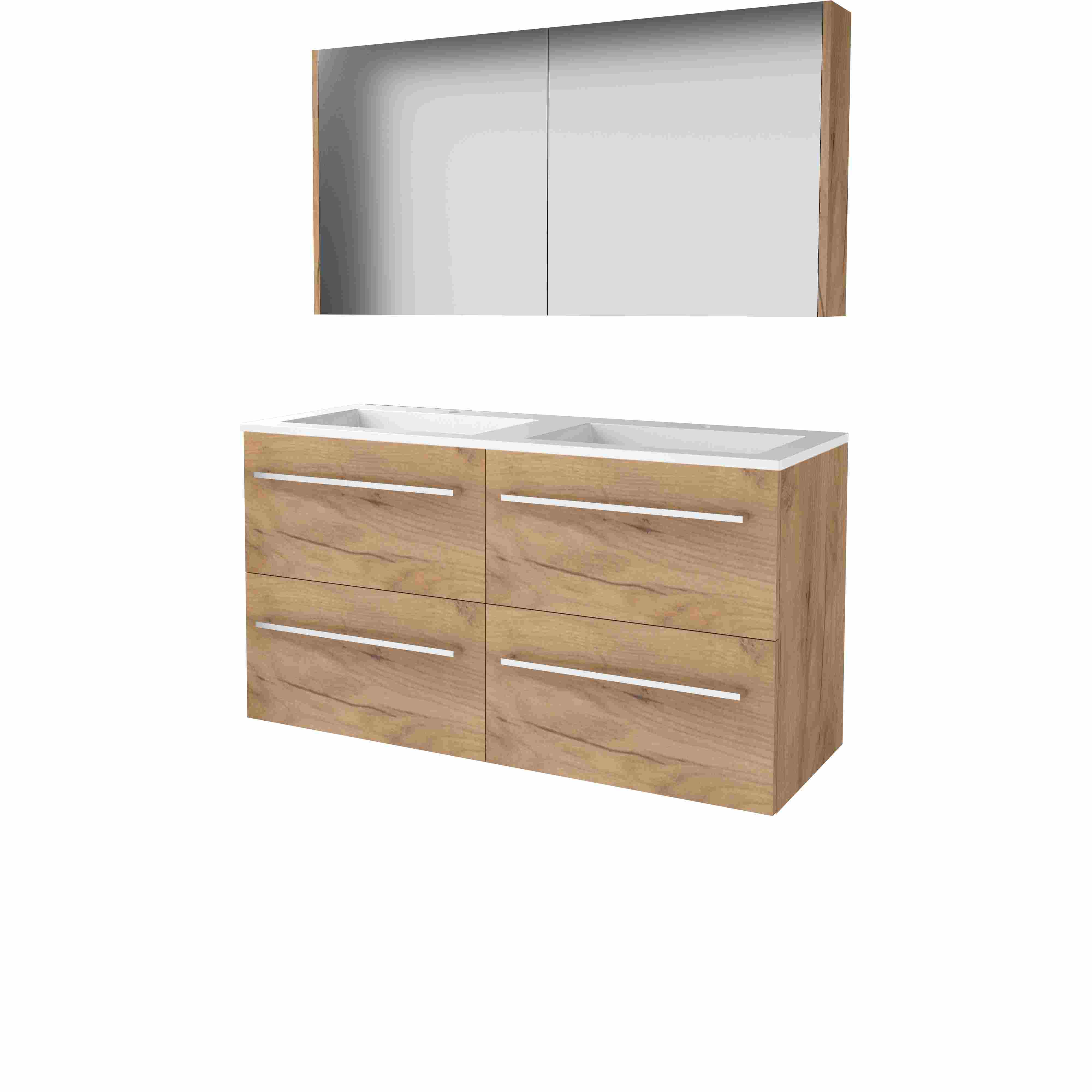 Basic Comfort 46 set 120x46cm met gr. 4 la Acryl wast. 2 krgt. incl. kast C46GR120A2WO Whisky Oak