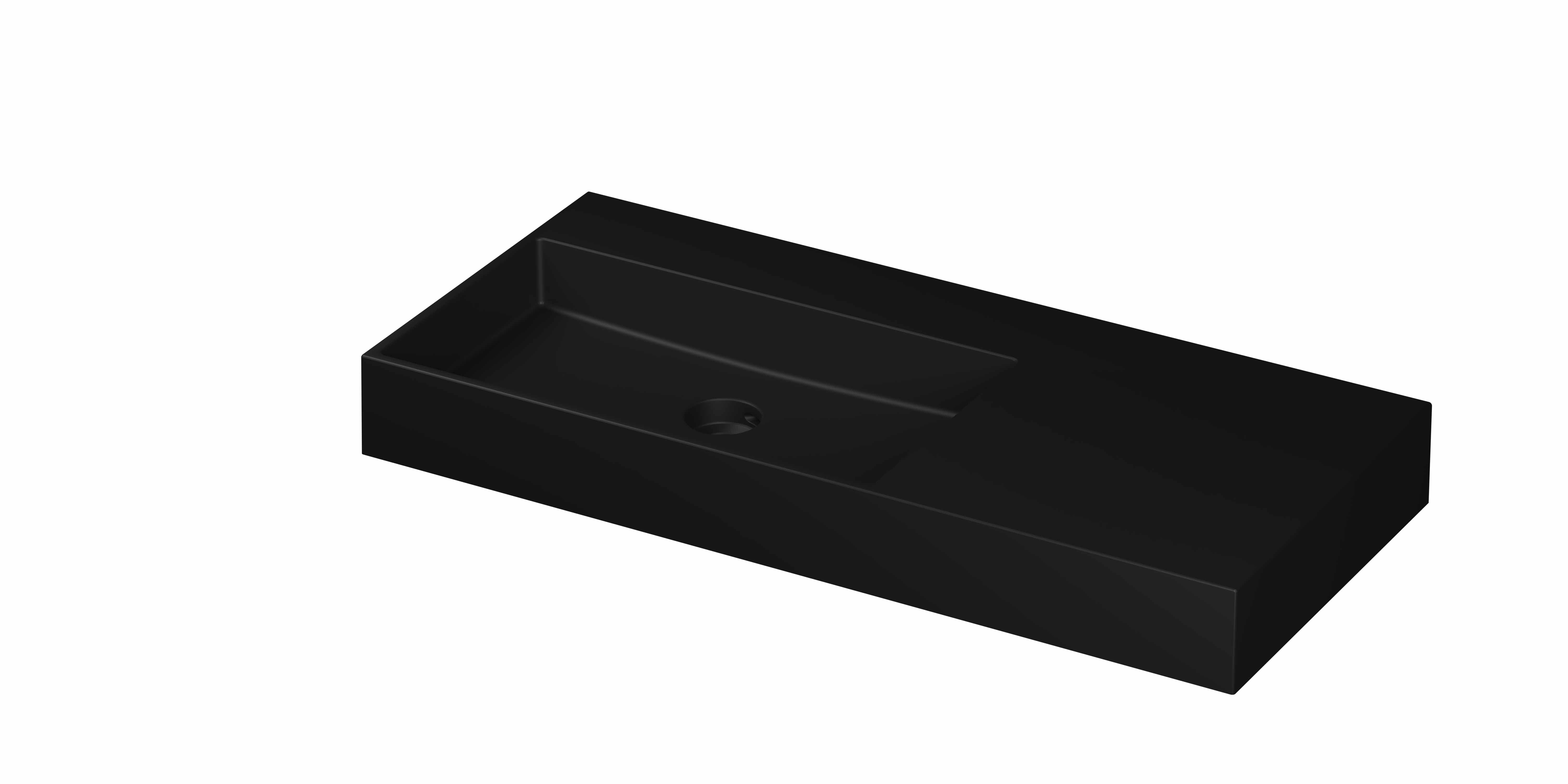INK United wast. porselein links z. krgt. incl. keram. click plug en verb. overl. syst. 0206404 Mat zwart 1000x450x110