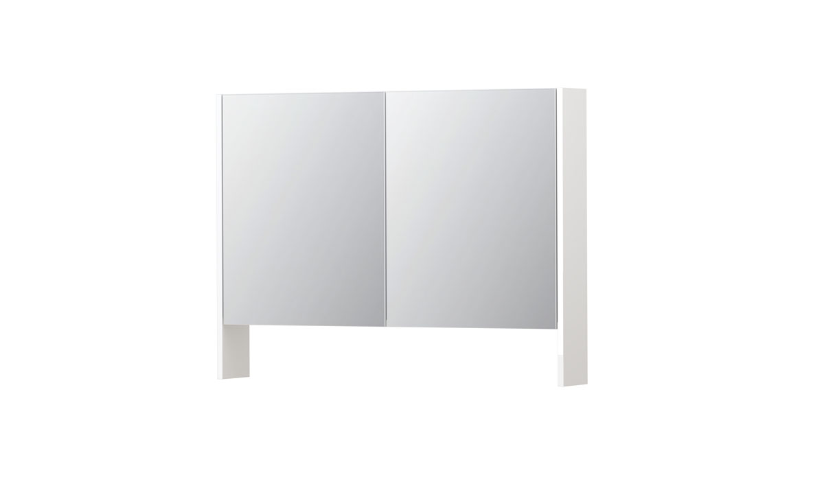 INK SPK3 spiegelkast m. dubbel gesp. 2 deuren icm open planchet en stop/schak. 1110206 Hoogglans wit H740xB1000xD140