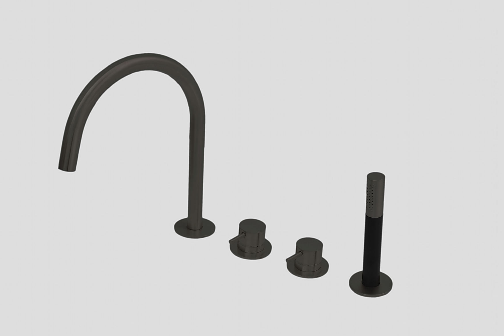 Lagoo Garda badrandcombinatie met mengkraan uitloop 2-weg omstel en handd. staaf G3210MB Matt Black