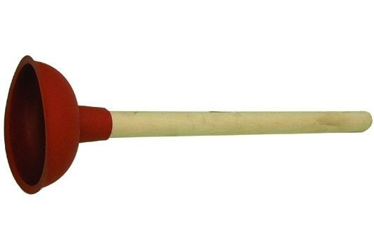 Gootsteenonstopper met steel. klein Rood TPE 110 mm