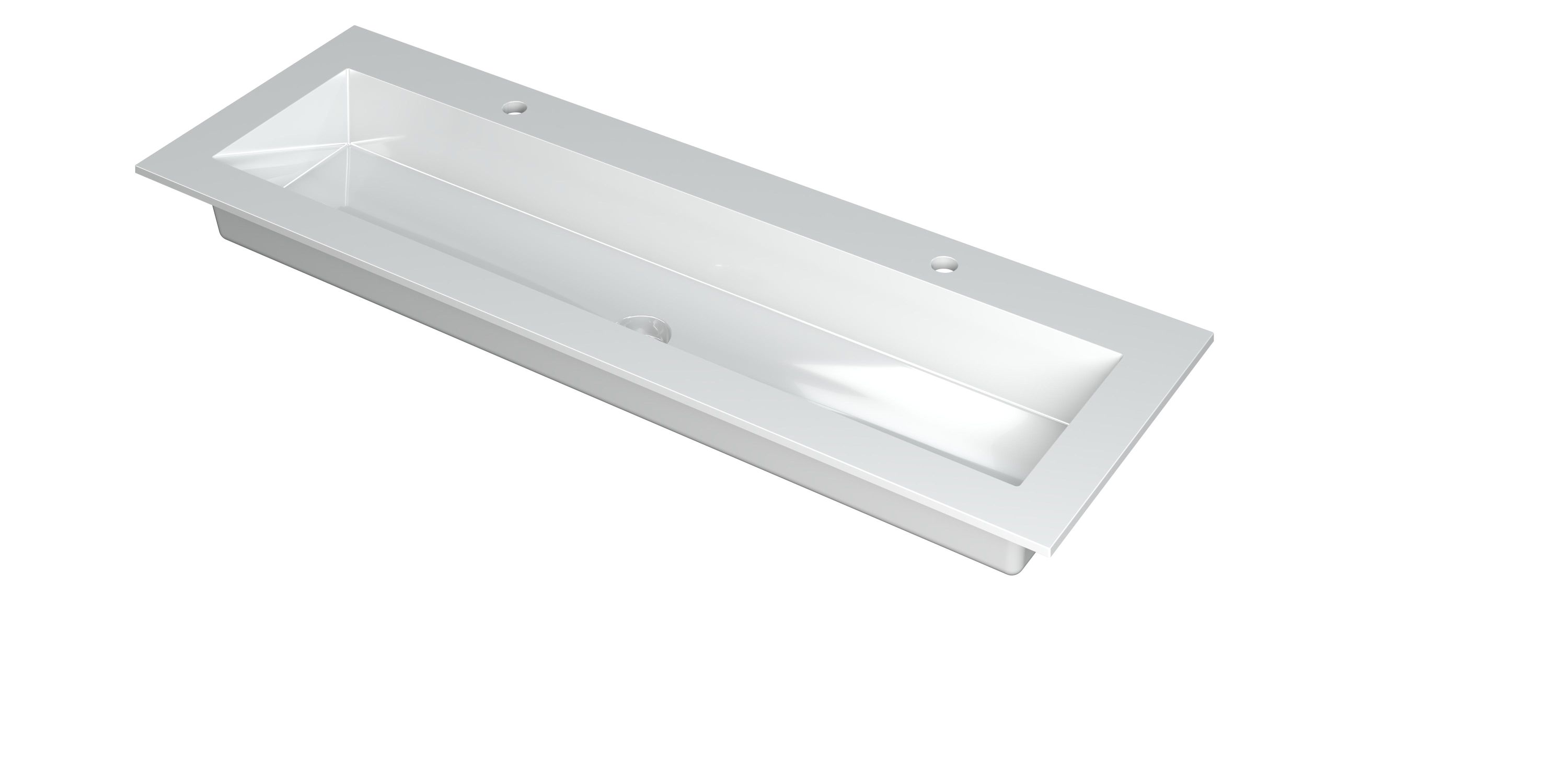 INK Kraft wastafel enkele bak 2 krgtn 3417290 Glans wit H10xB1400xD450