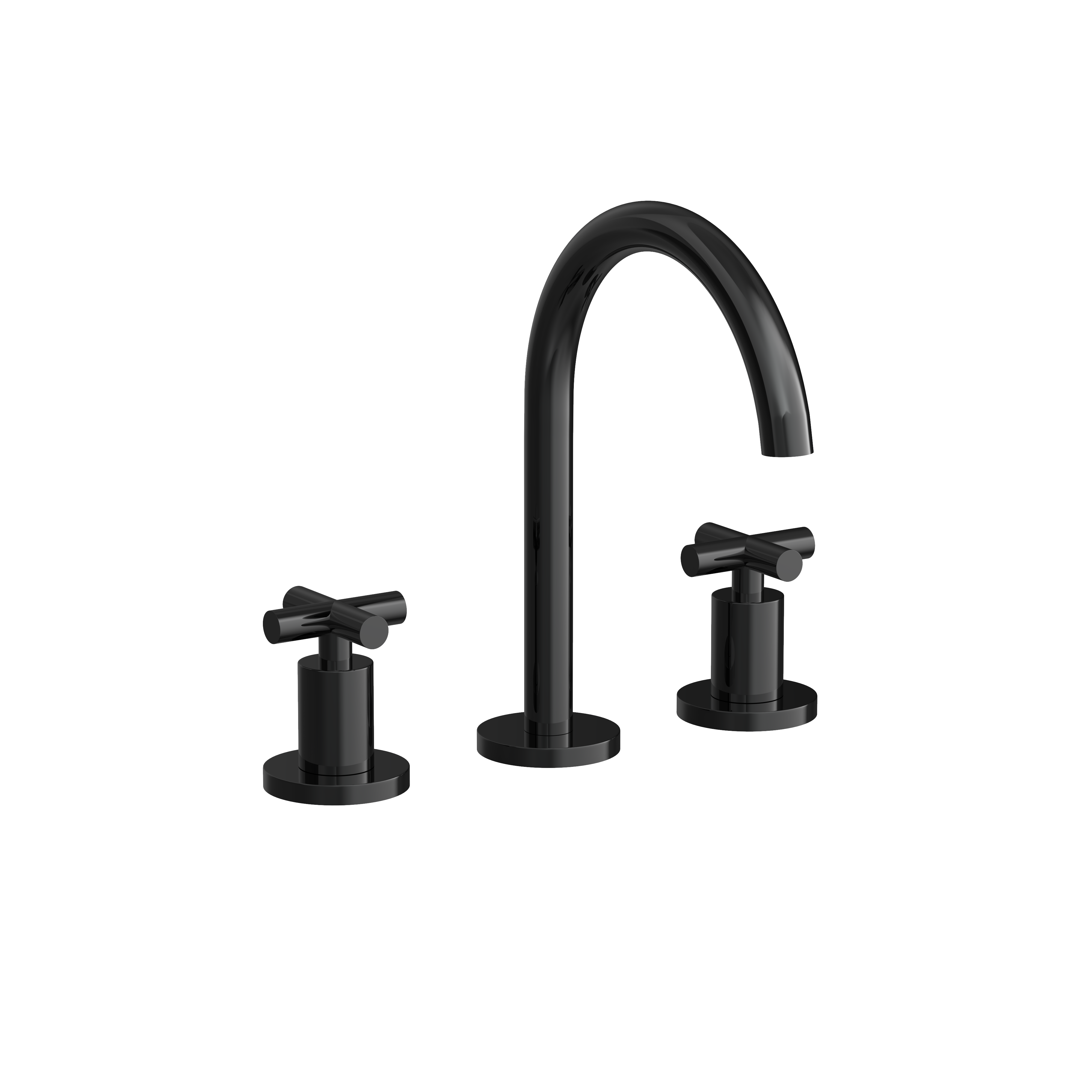 Hotbath CHAP wastafelmengkraan 3 gats C133PBP Gepolijst zwart PVD