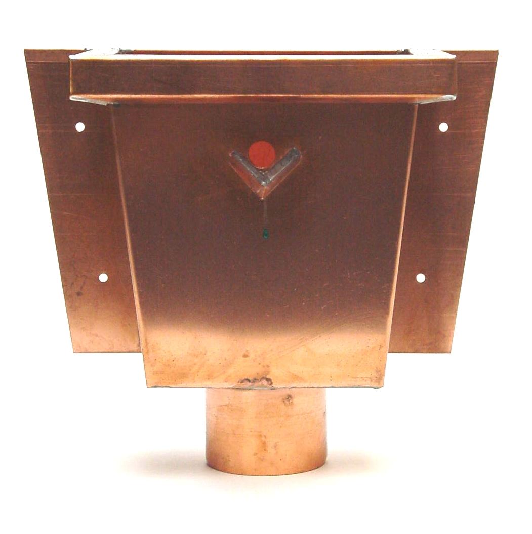 Koperen vergaarbak vierkant  100mm