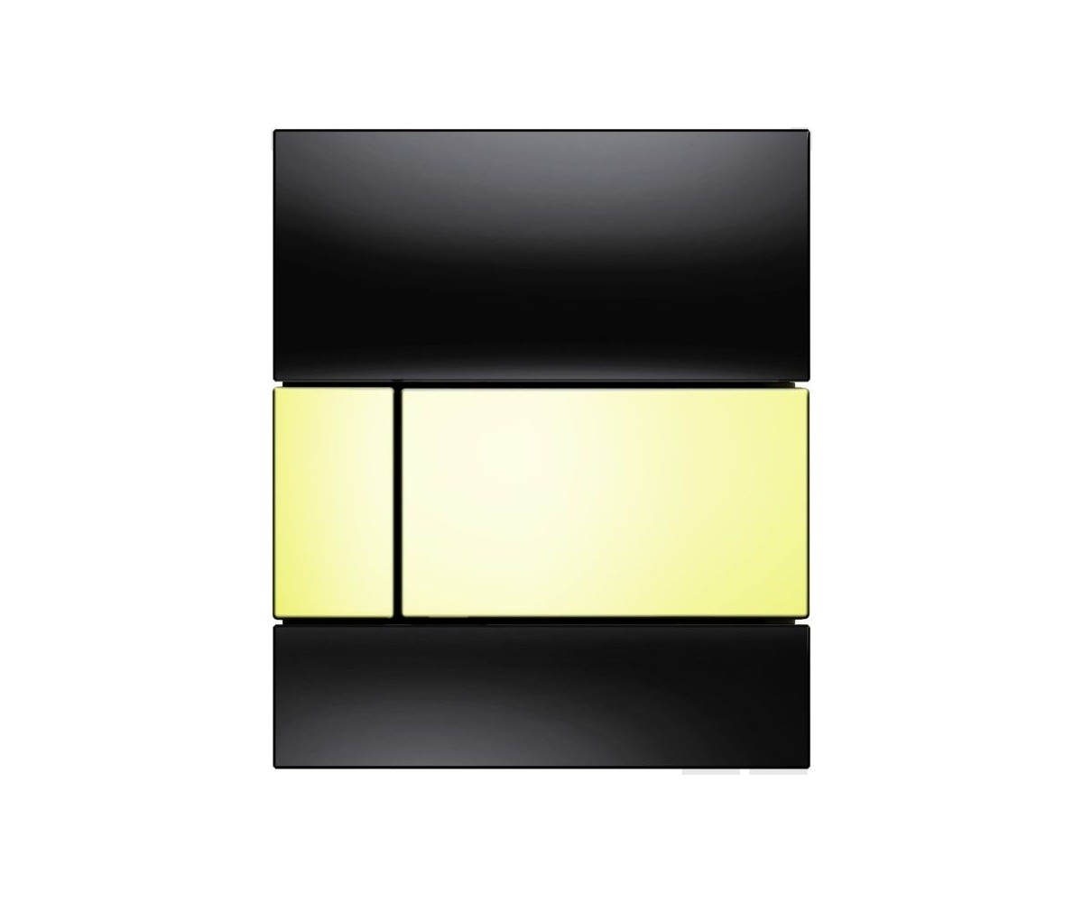 TECEsquare urinoir bedieningsplaat 9242808  -  Glas zwart toetsen goud