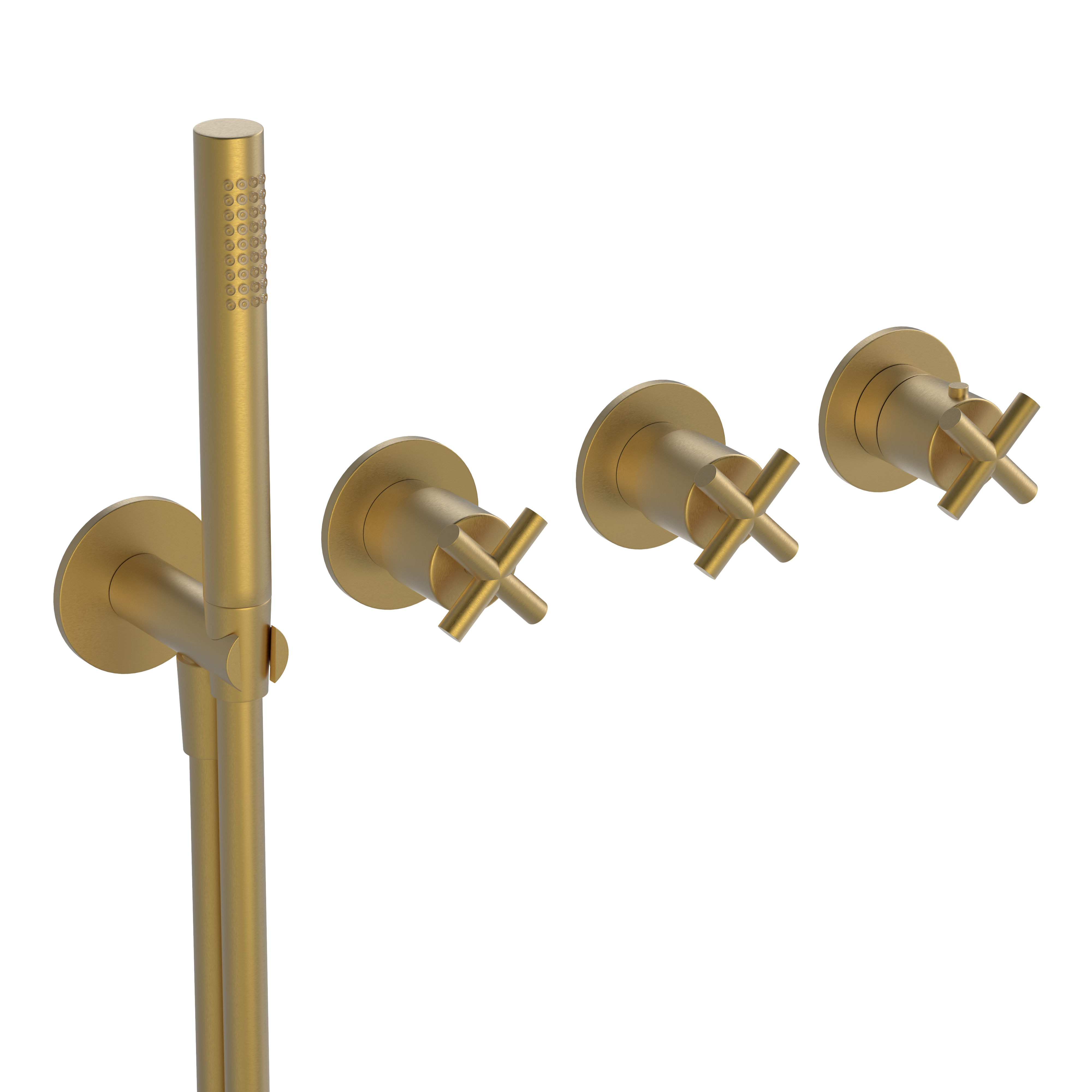 Hotbath CHAP afbouwdeel bad/douche thermostaat C7071EXTBBP Geborsteld messing PVD