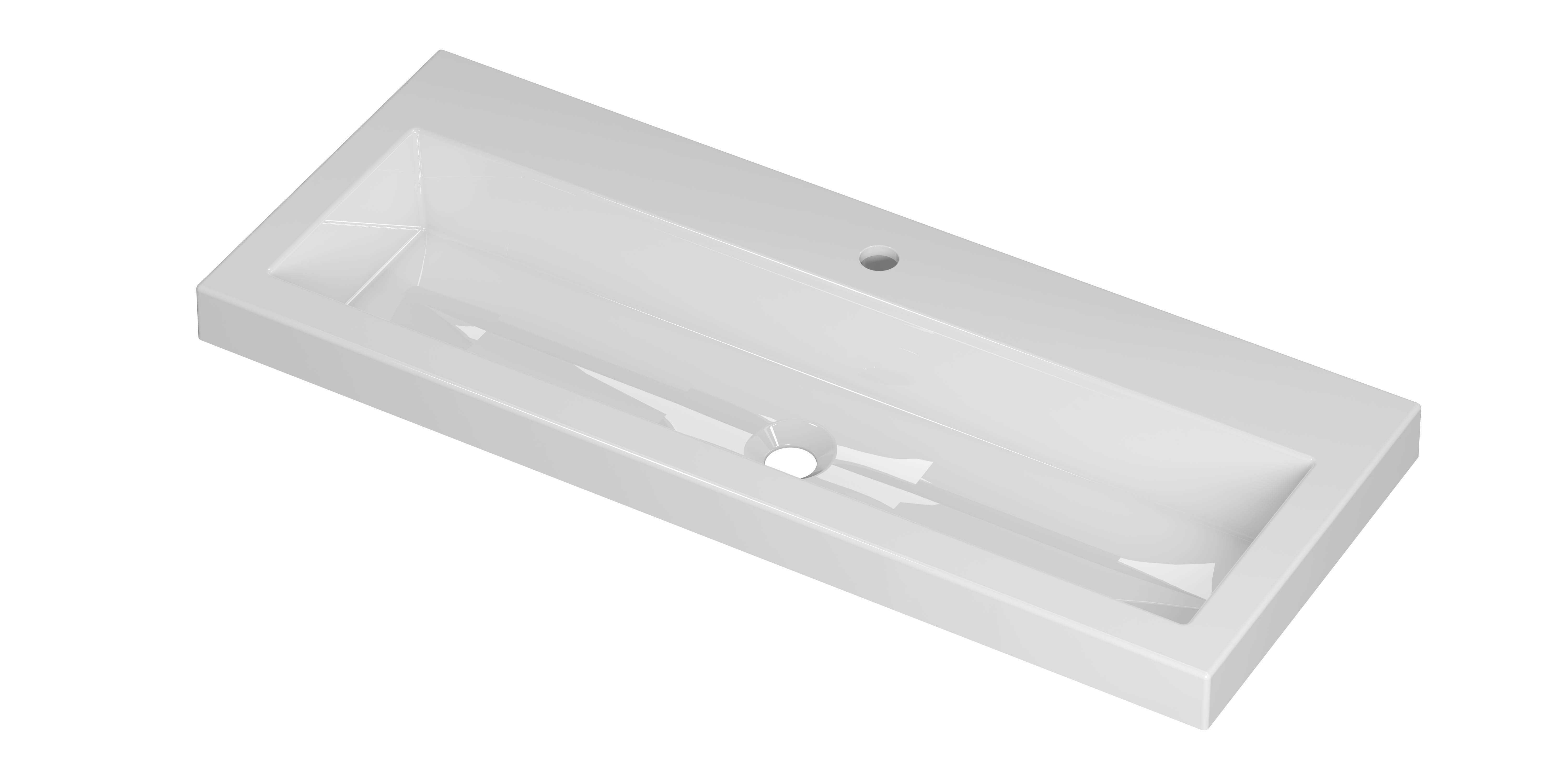 INK Roots wastafel pors. m. 1 krgt. 300622 Glans wit H60xB1000xD400