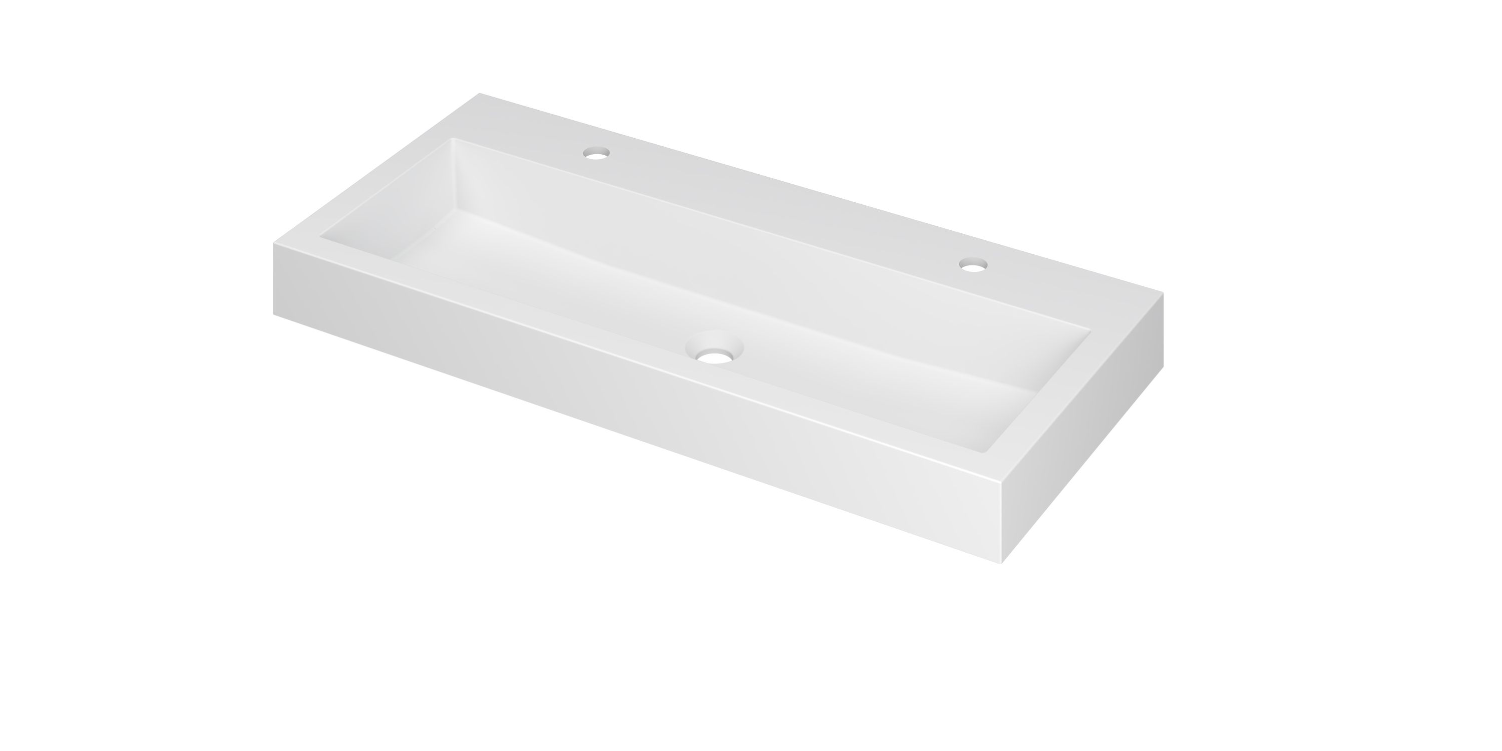 INK Momento wast. Polystone met 2 krgt. 3421332 Mat wit H90xB1000xD450