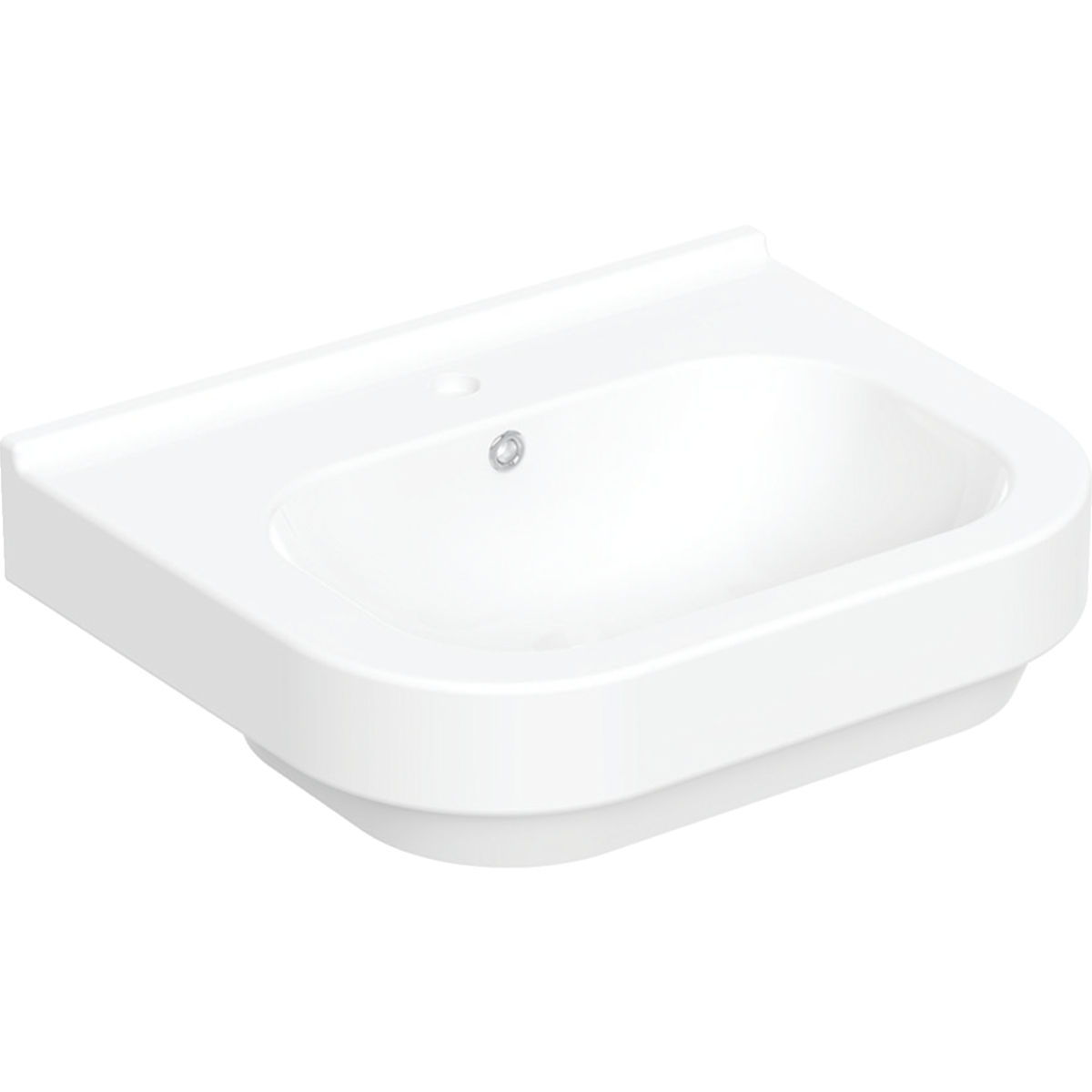 Geberit 300 Basic wastafel 60x47.5cm m.krgt. m.overl. S8300300001G Wit Tect