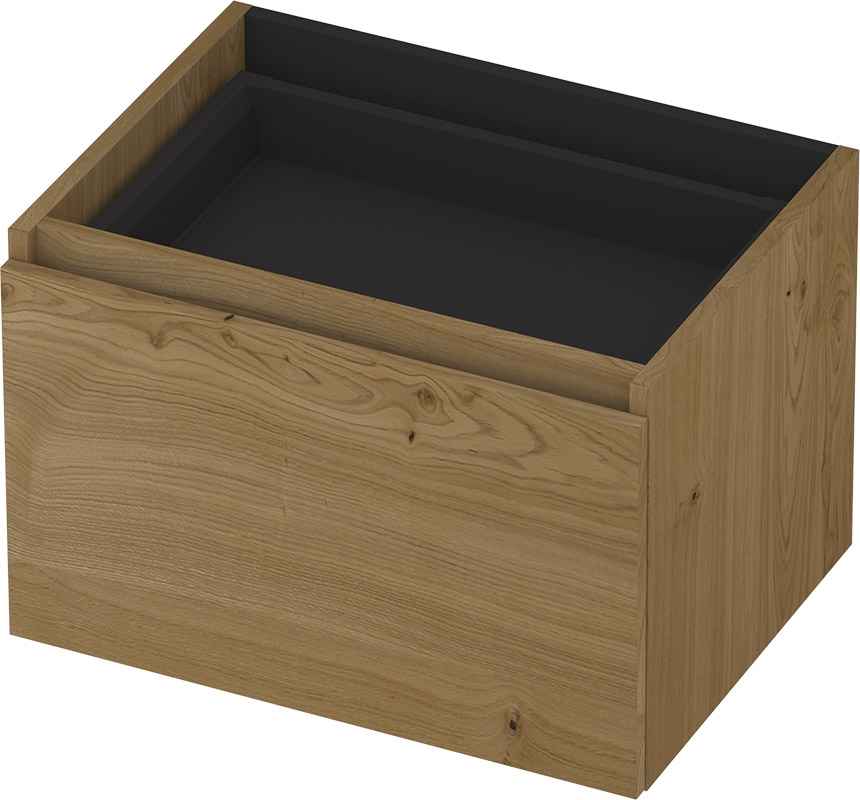 INK Fineer onderkast 1L m. binnenla gr.loos houten keerlijst fineer z. uitsparing 1221300Z Natur H400xB600xD450