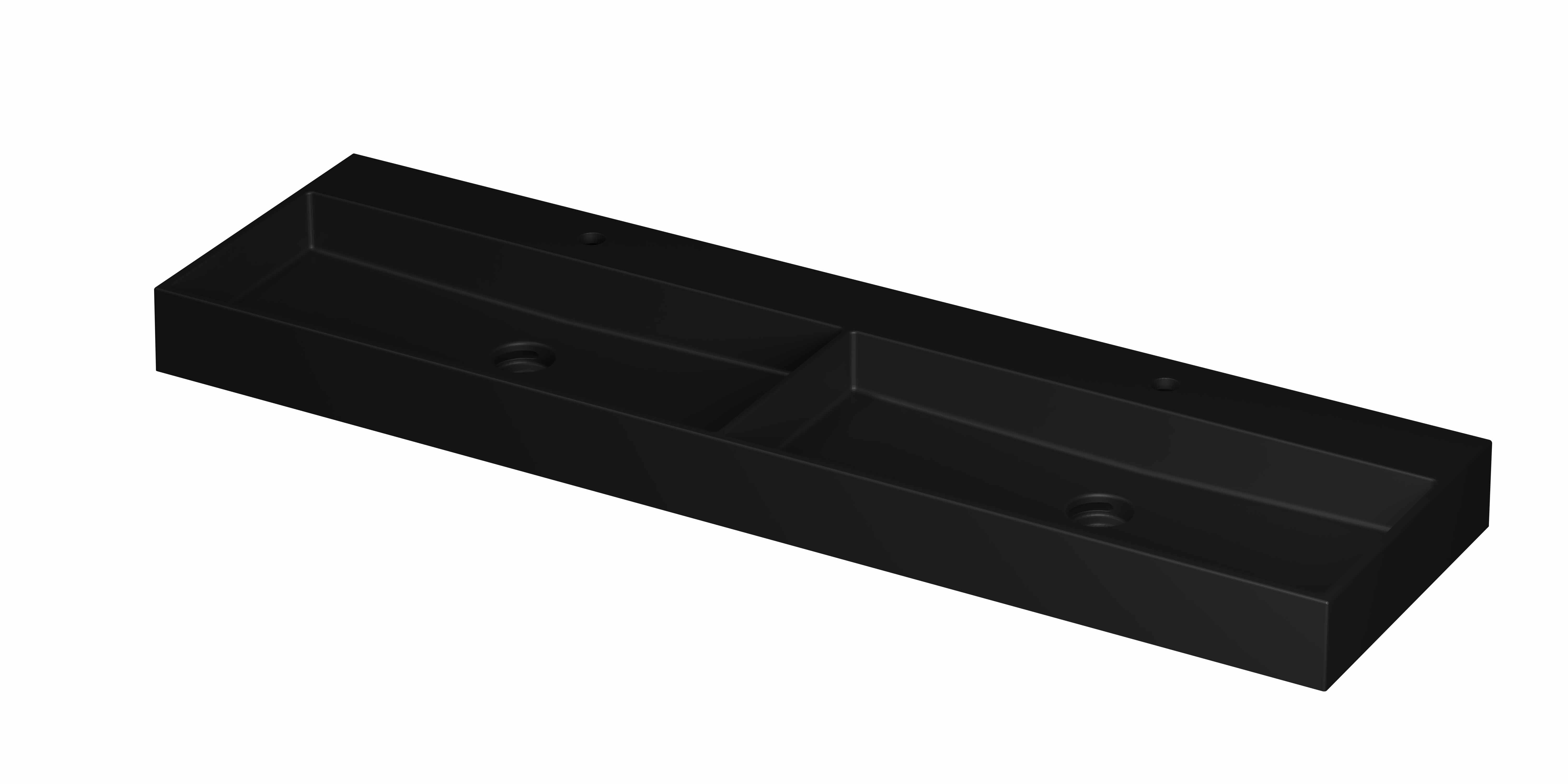INK United wast. porselein dubbel met 2 krgt. incl. keram. click plug en verb. overl. syst. 0206494 Mat zwart 1600x450x110