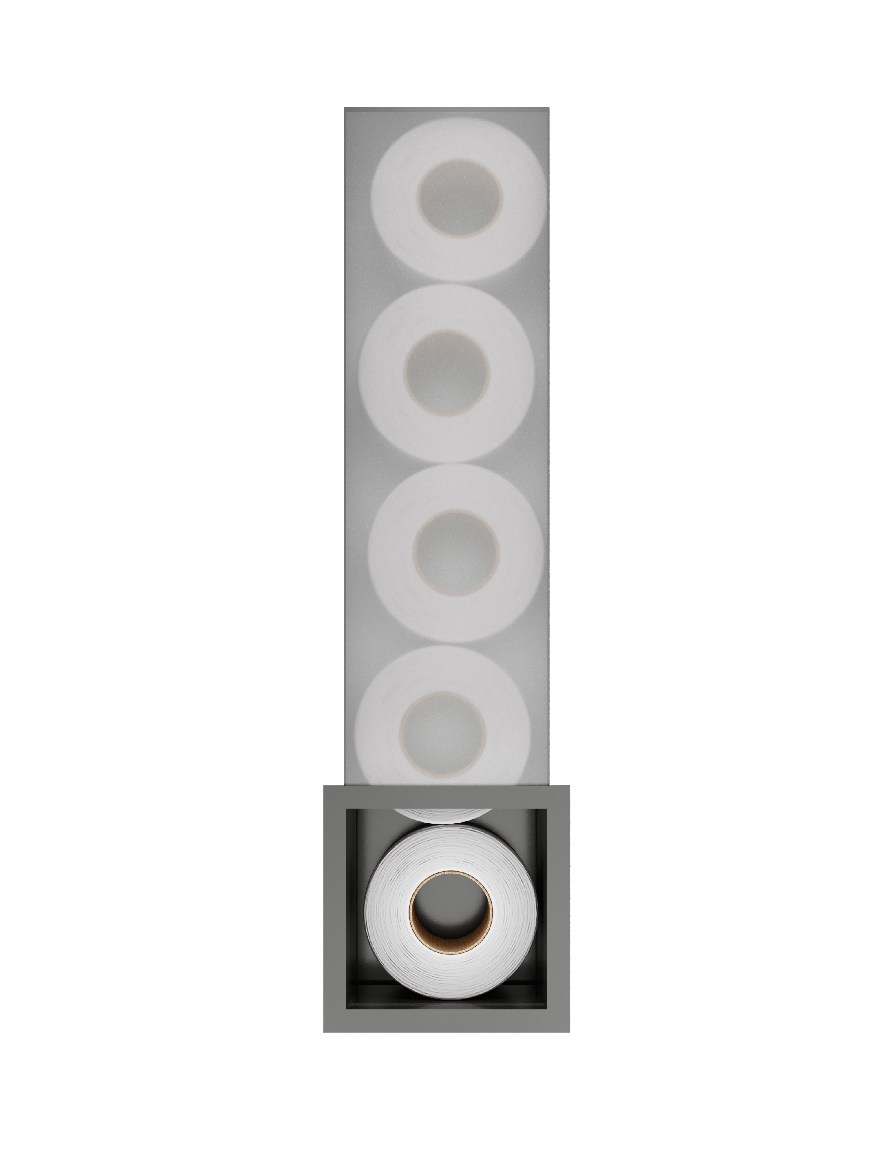 Hotbath More inbouw reserverol houder voor 6 rollen 16x60x14cm ST016BGP Geborsteld gunmetal PVD