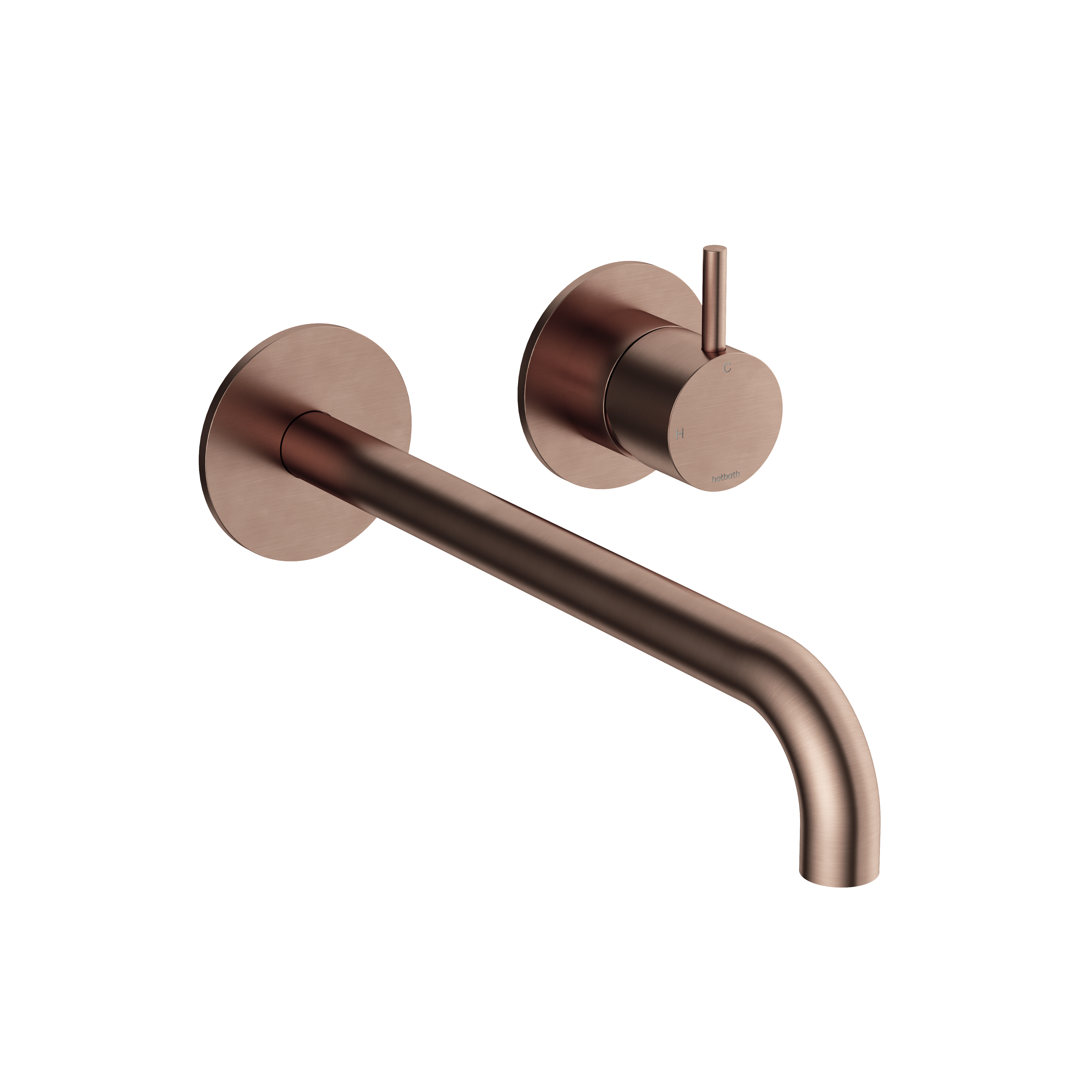 Hotbath Cobber afbouwdeel tbv inbouw wastafelkraan 25cm uitloop CB105EXT25BCP Geborsteld Koper PVD